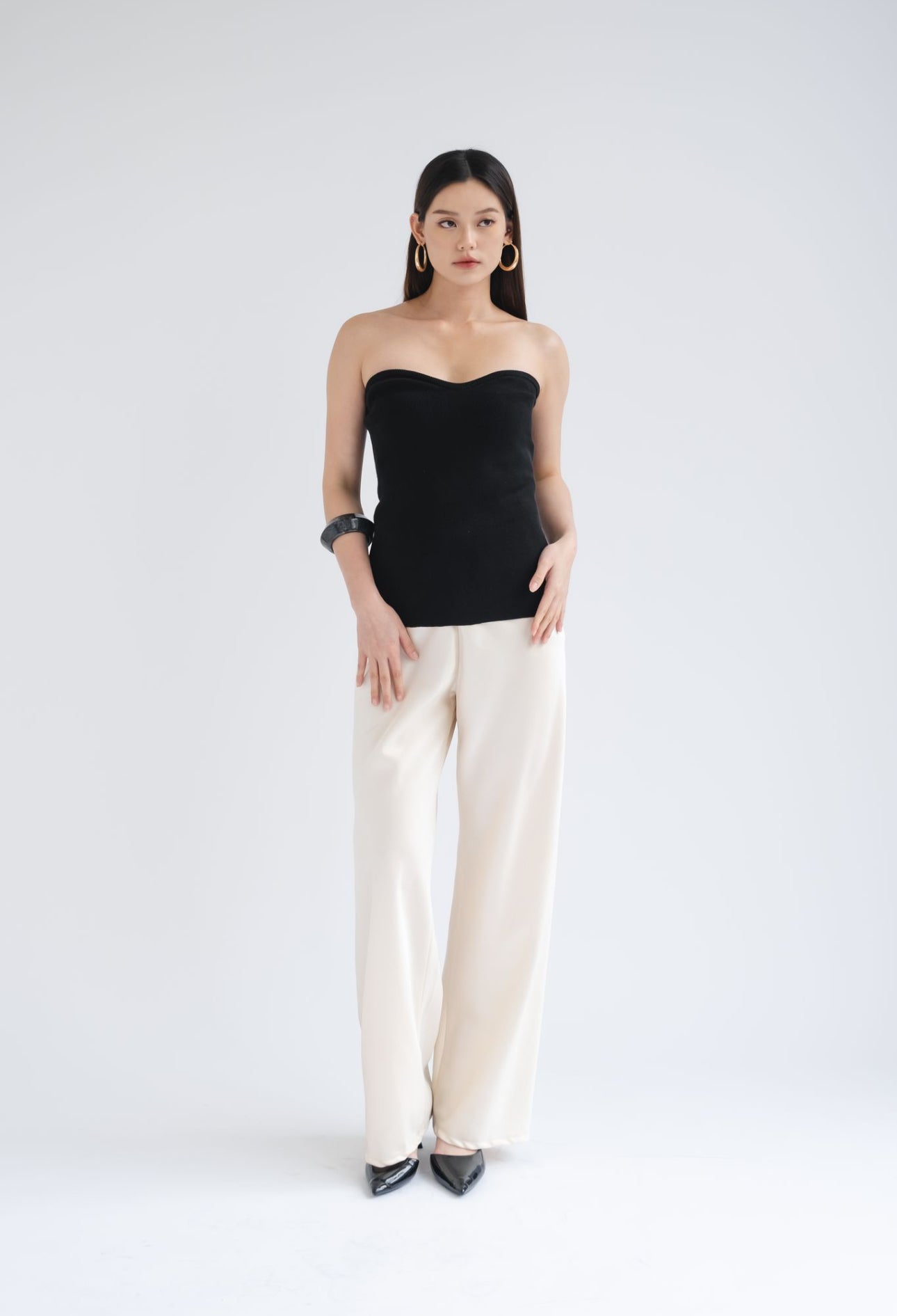 Elodie Sweetheart Top | Black