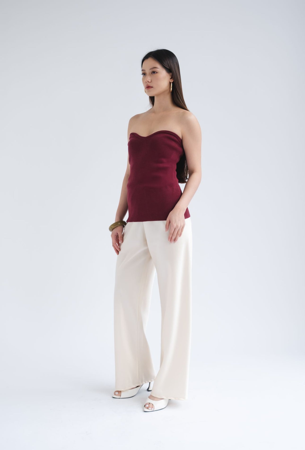 Elodie Sweetheart Top | Off White