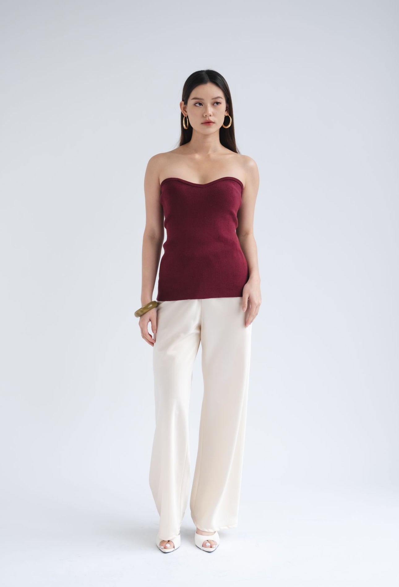 Elodie Sweetheart Top | Off White