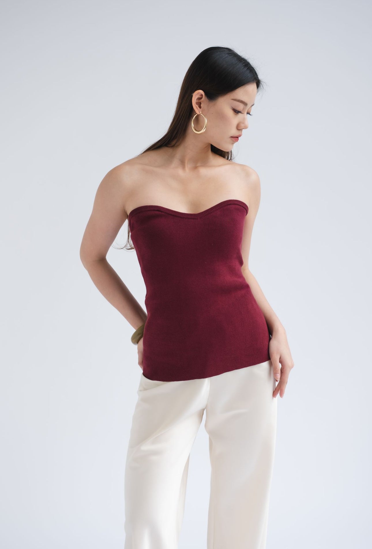 Elodie Sweetheart Top | Off White