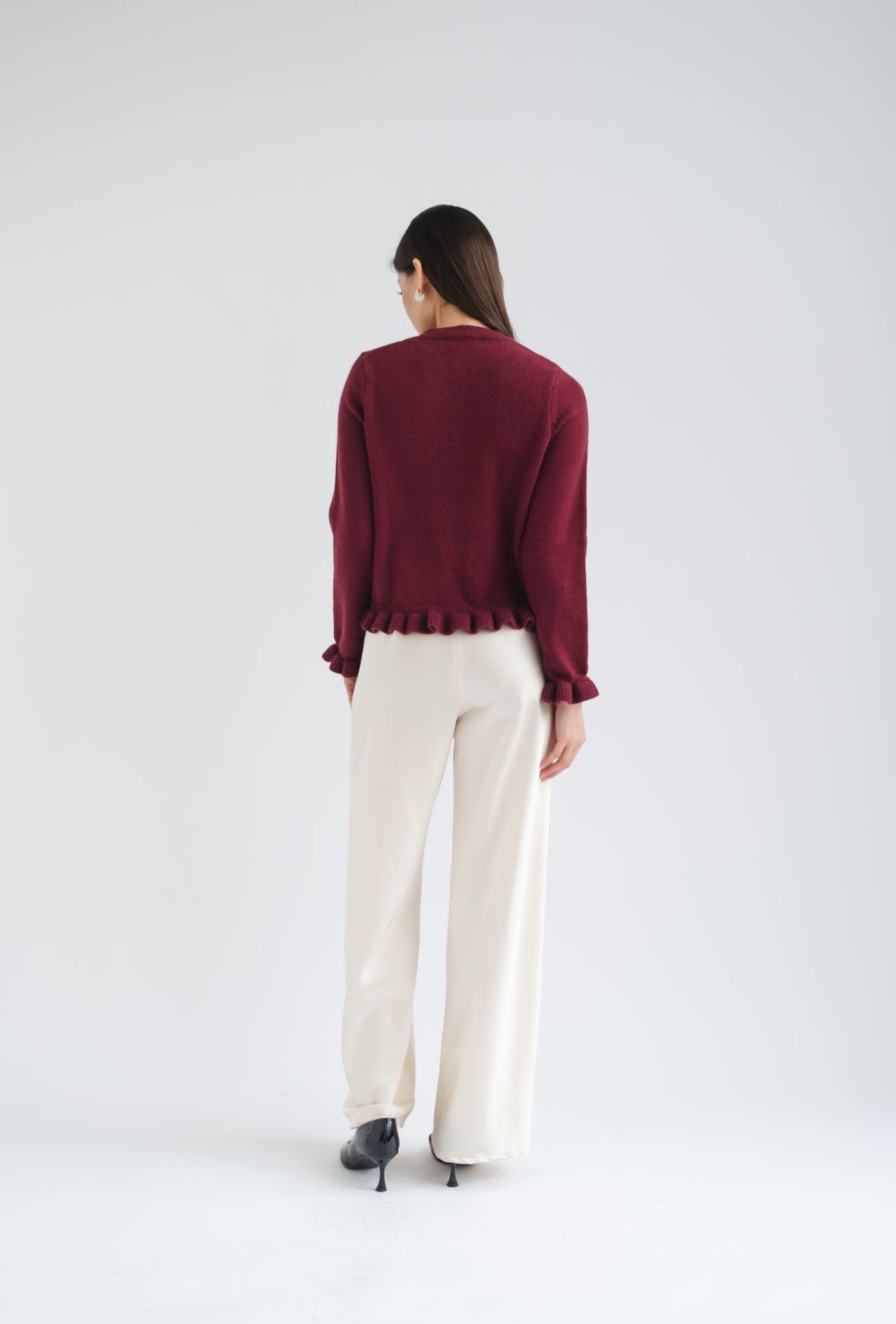 Cherie Ruffle Knit | Burgundy