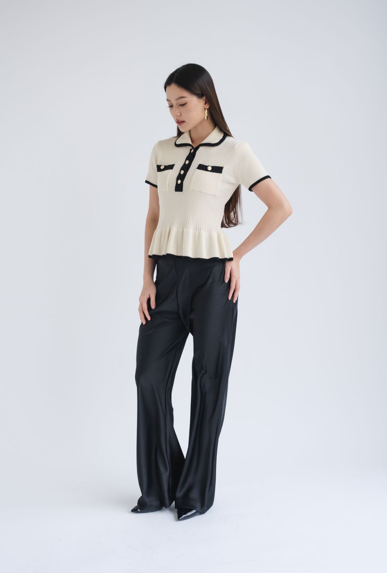 Kiki Contrast Top | White
