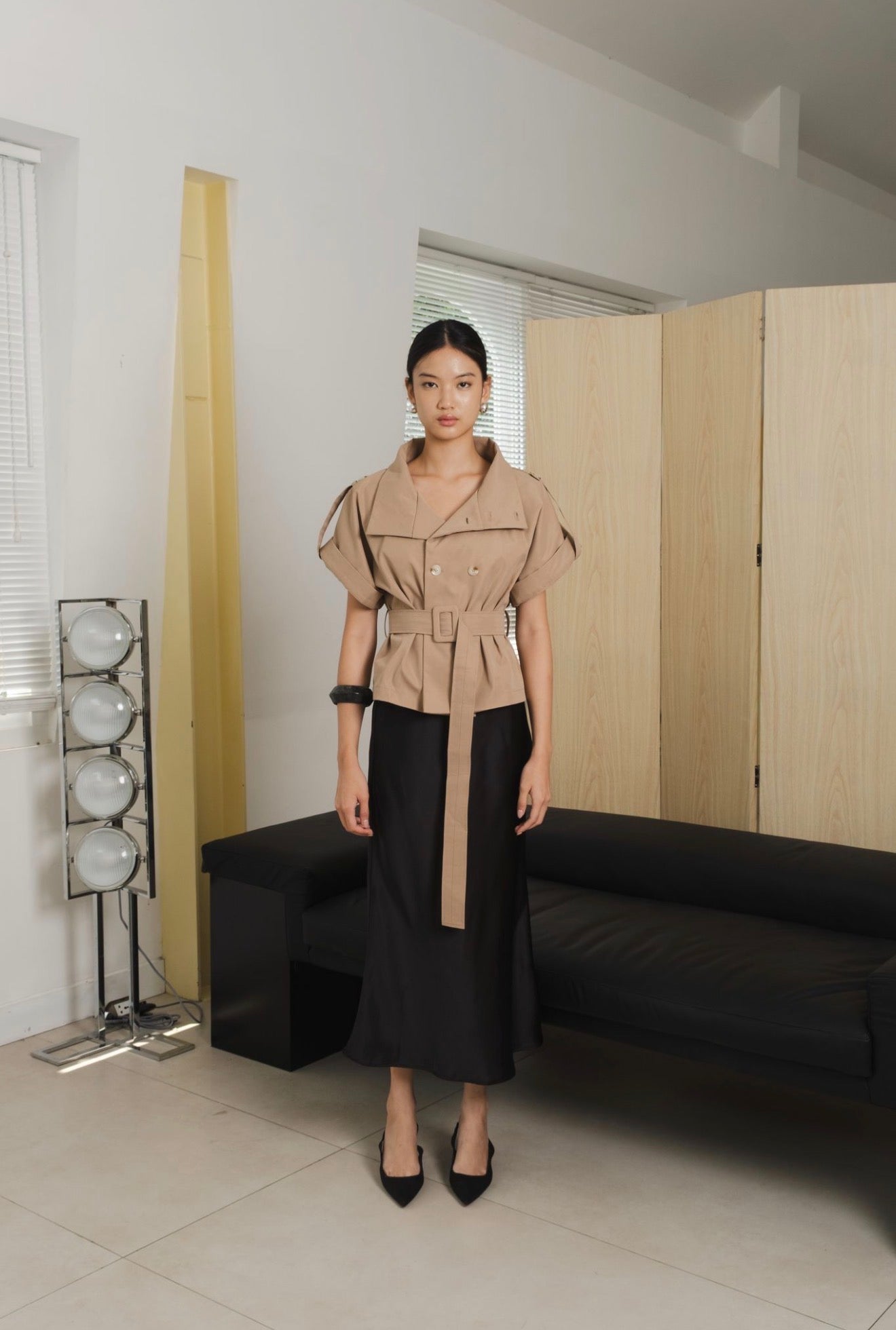 Tempo Trench Top | Taupe