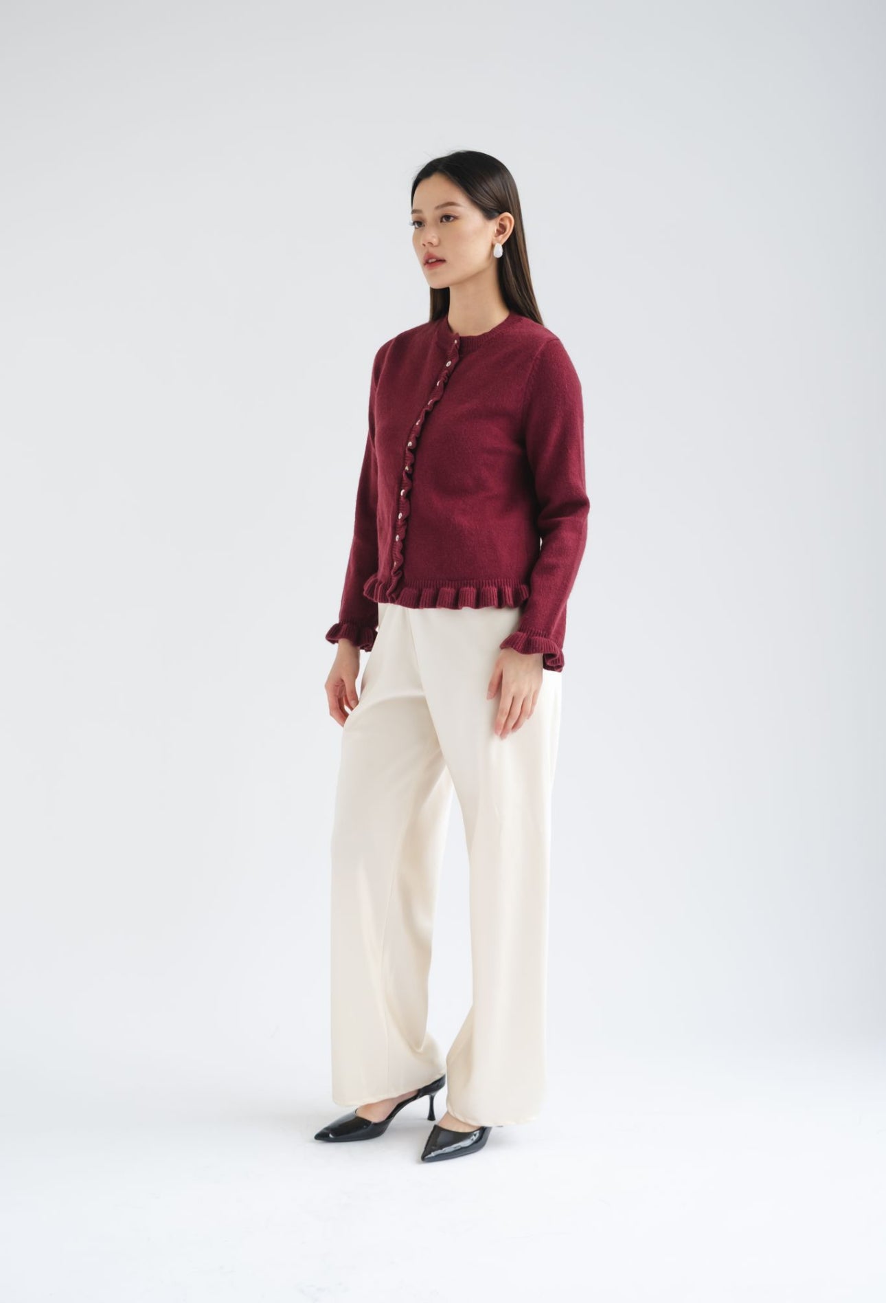 Cherie Ruffle Knit | Burgundy
