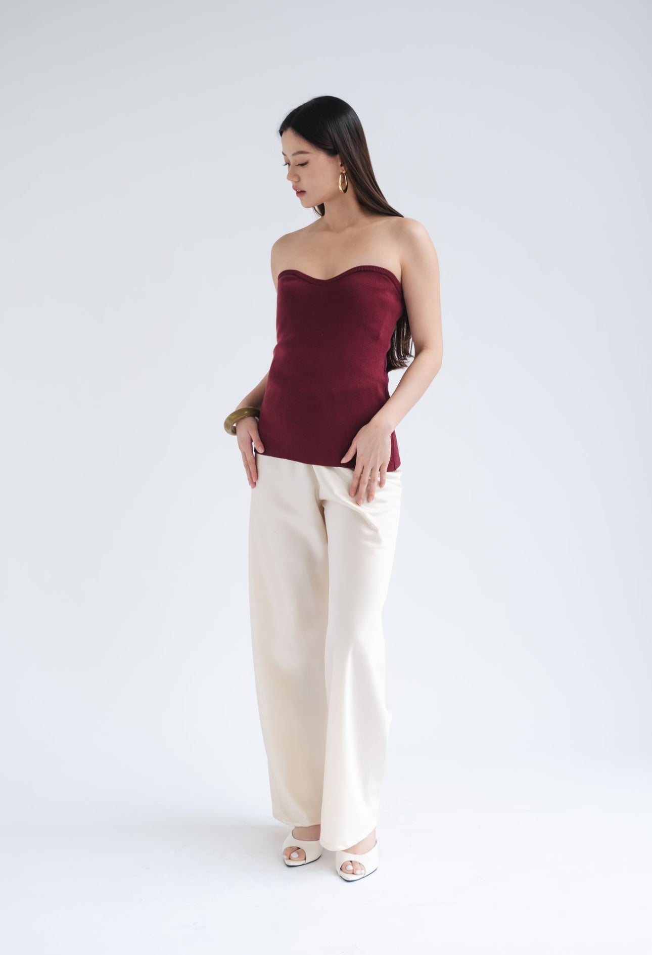 Elodie Sweetheart Top | Off White