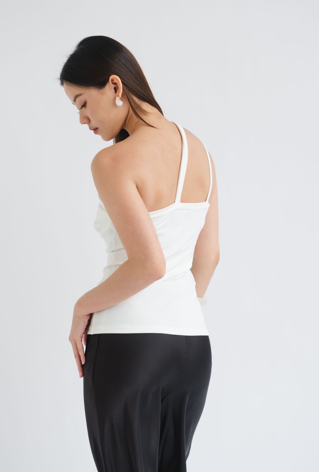 Faye Asymmetrical tank | White