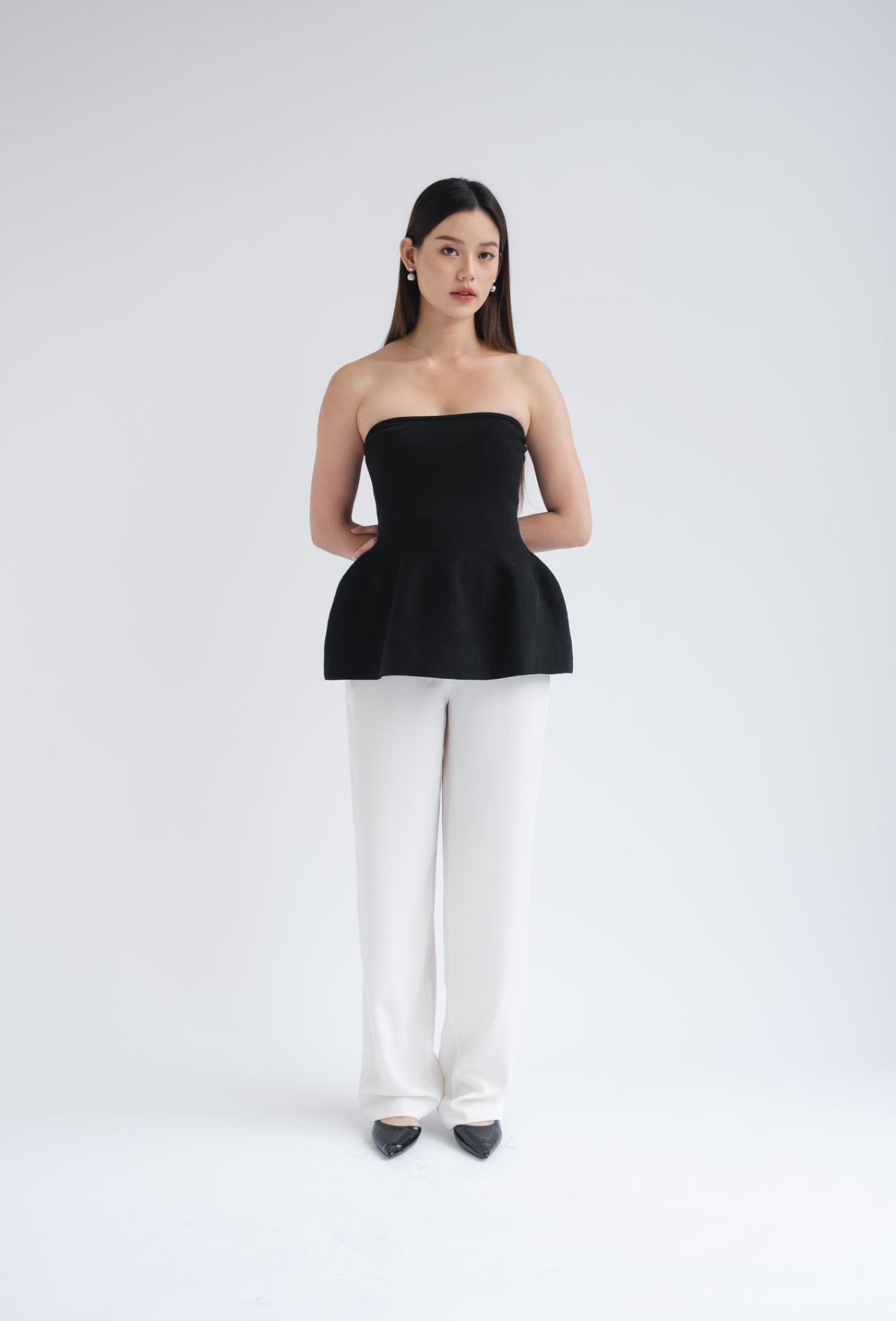 Edie Peplum Tube | Black