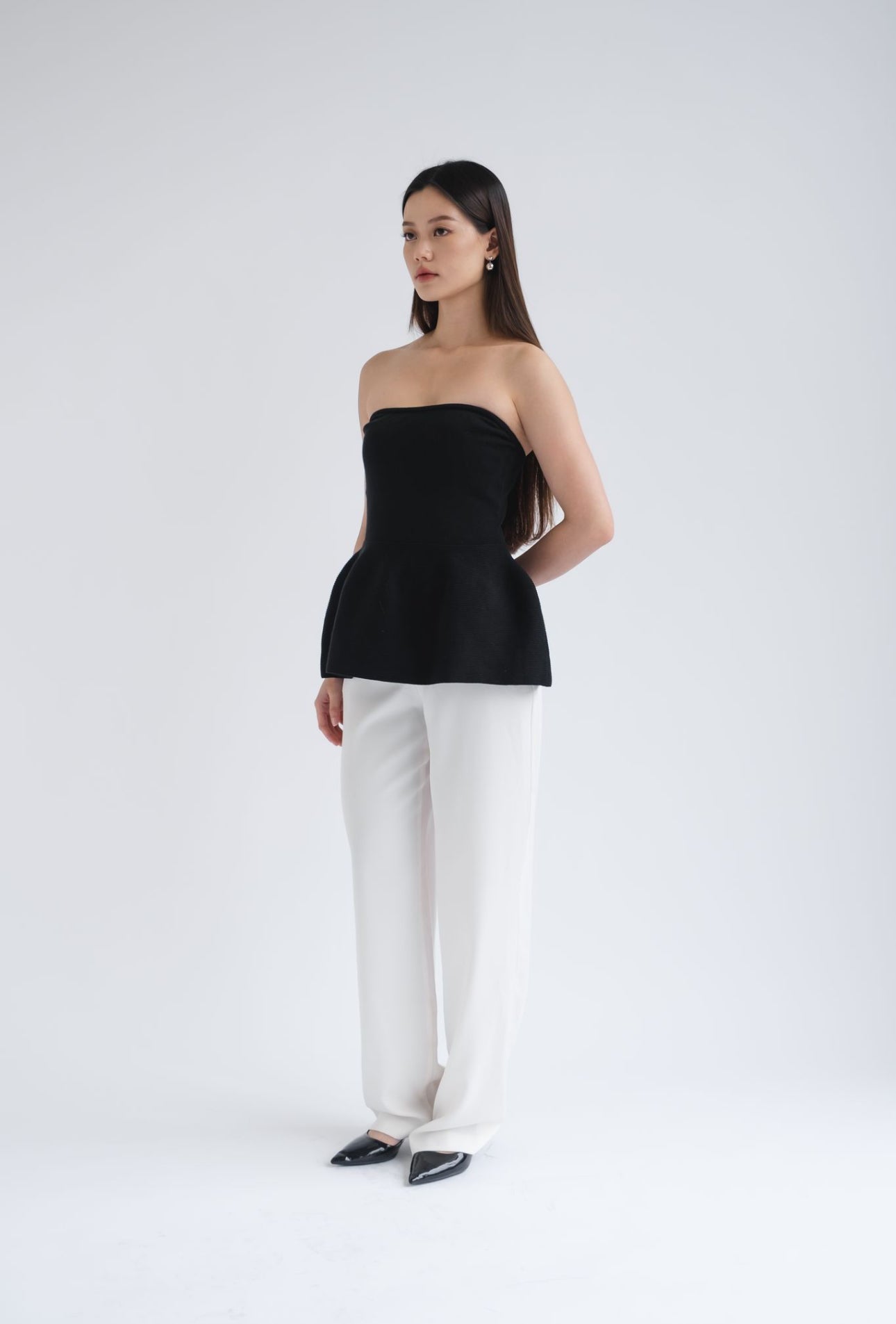 Edie Peplum Tube | Black