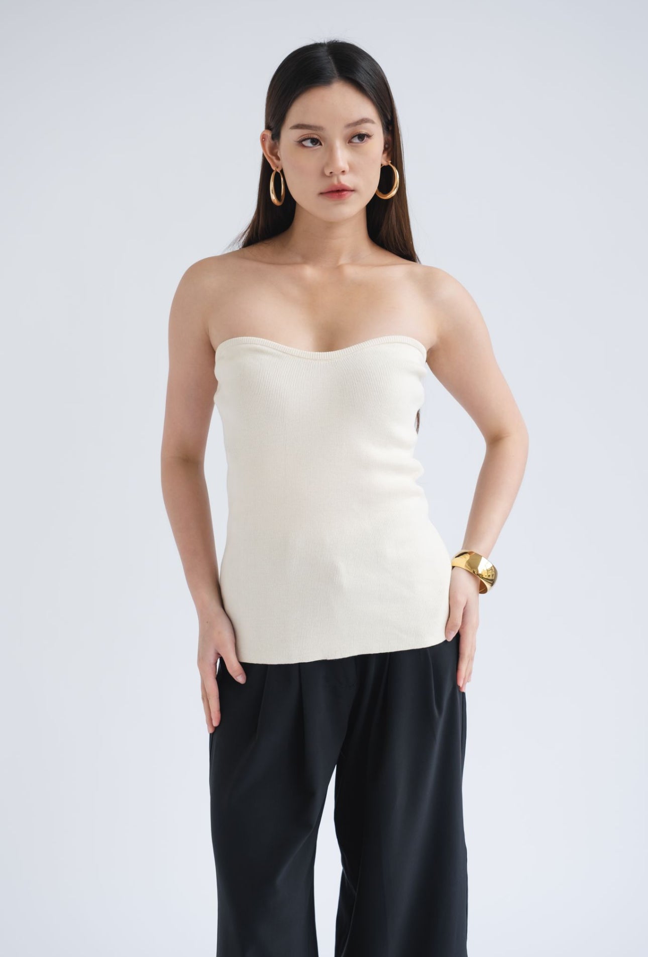 Elodie Sweetheart Top | Off White