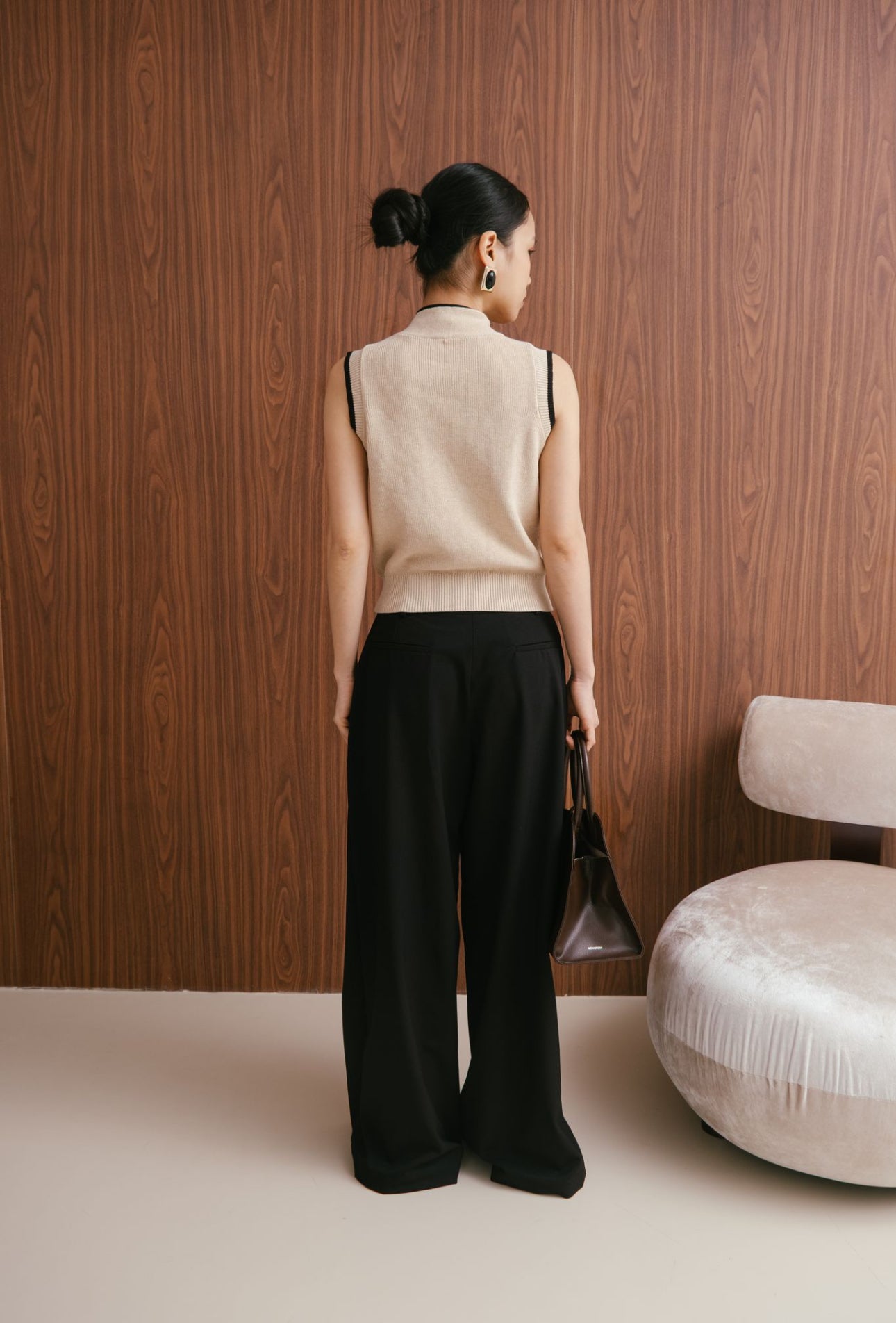 Commuter Sleeveless Knit Top | Cream