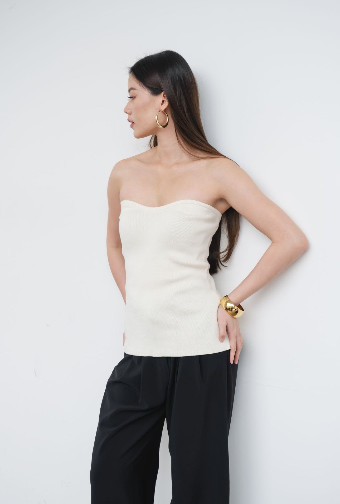 Elodie Sweetheart Top | Off White