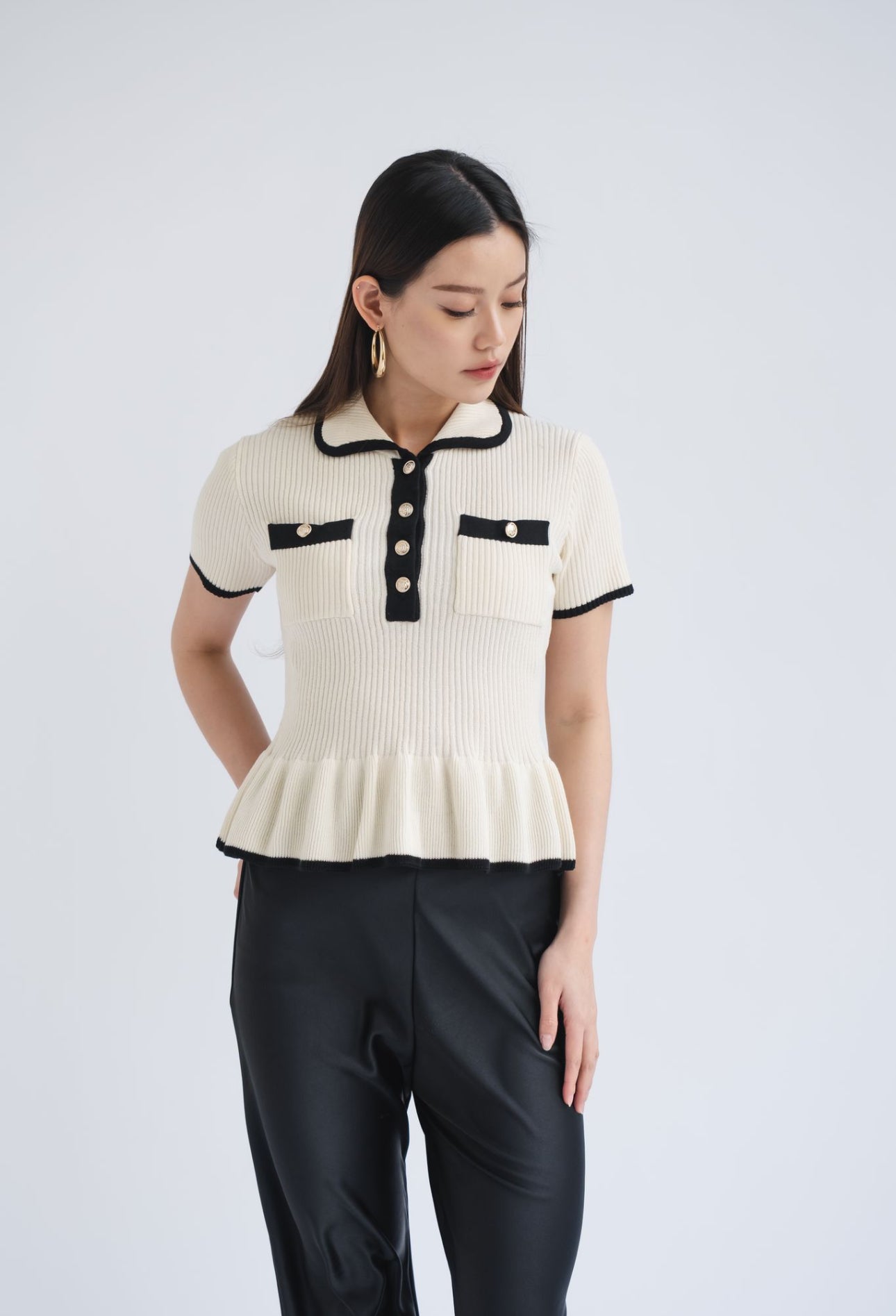 Kiki Contrast Top | White