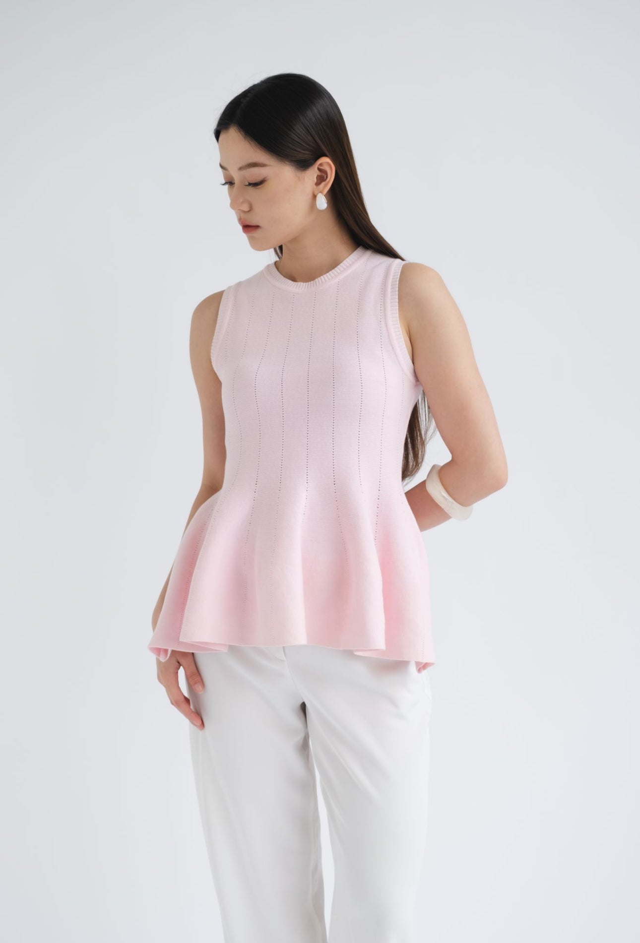 Lila Sleeveless Knit Top | Pink