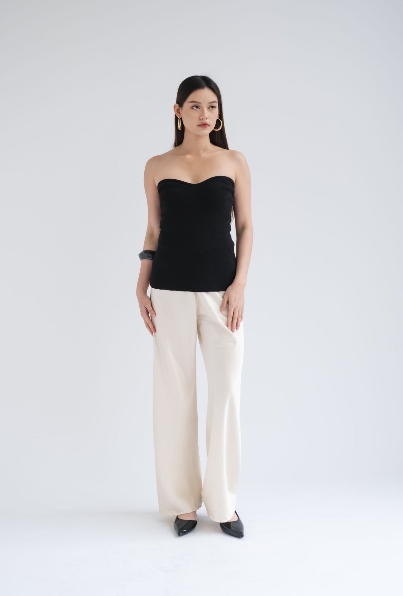 Elodie Sweetheart Top | Black