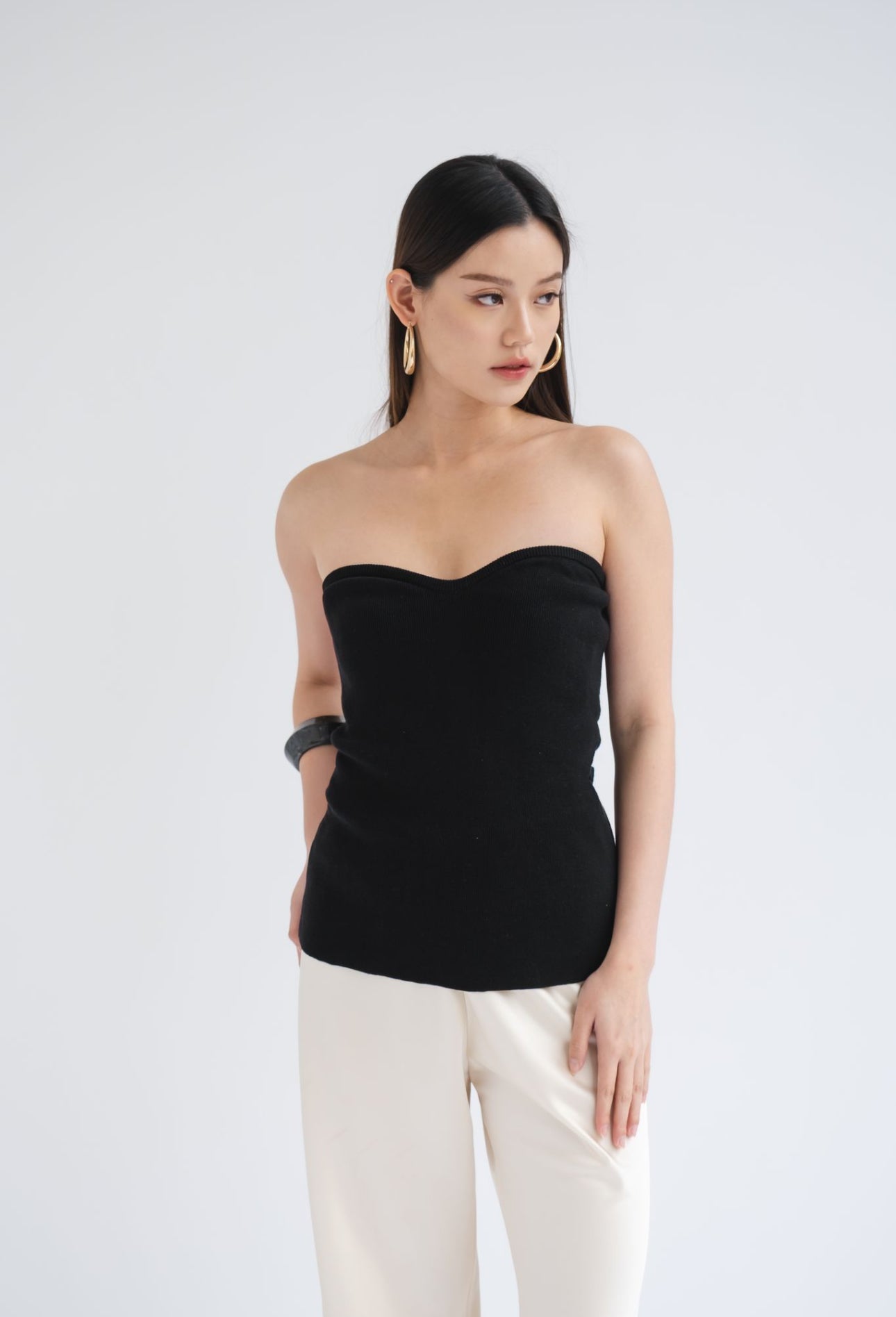 Elodie Sweetheart Top | Black