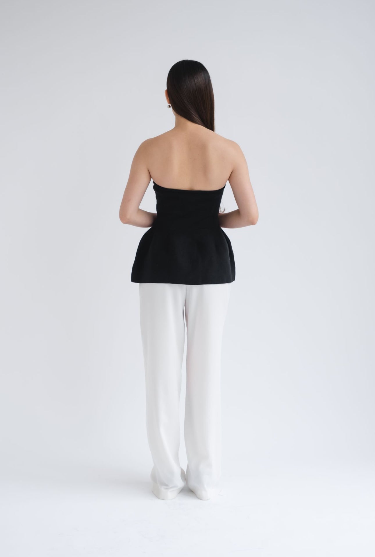 Edie Peplum Tube | Black