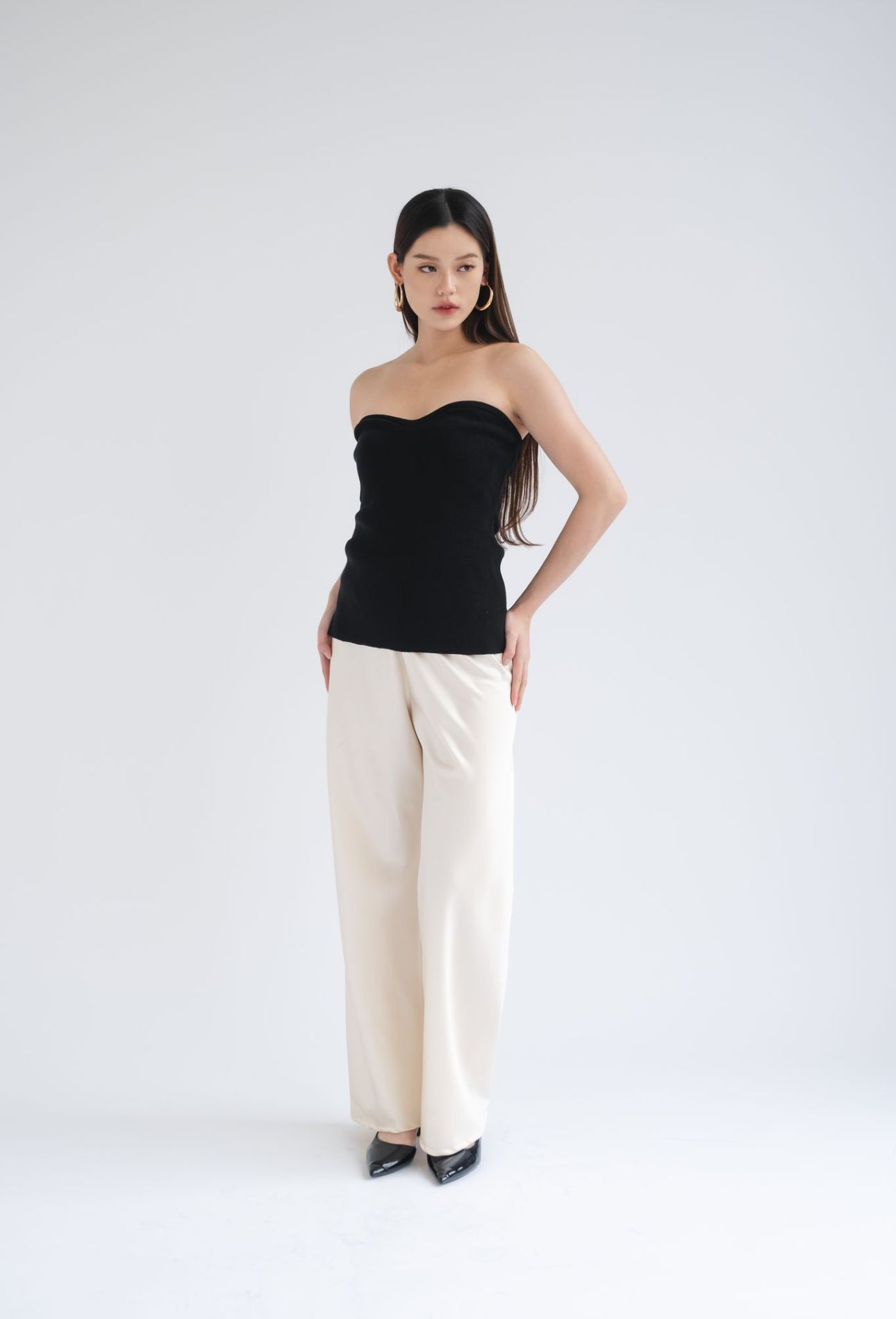 Elodie Sweetheart Top | Black