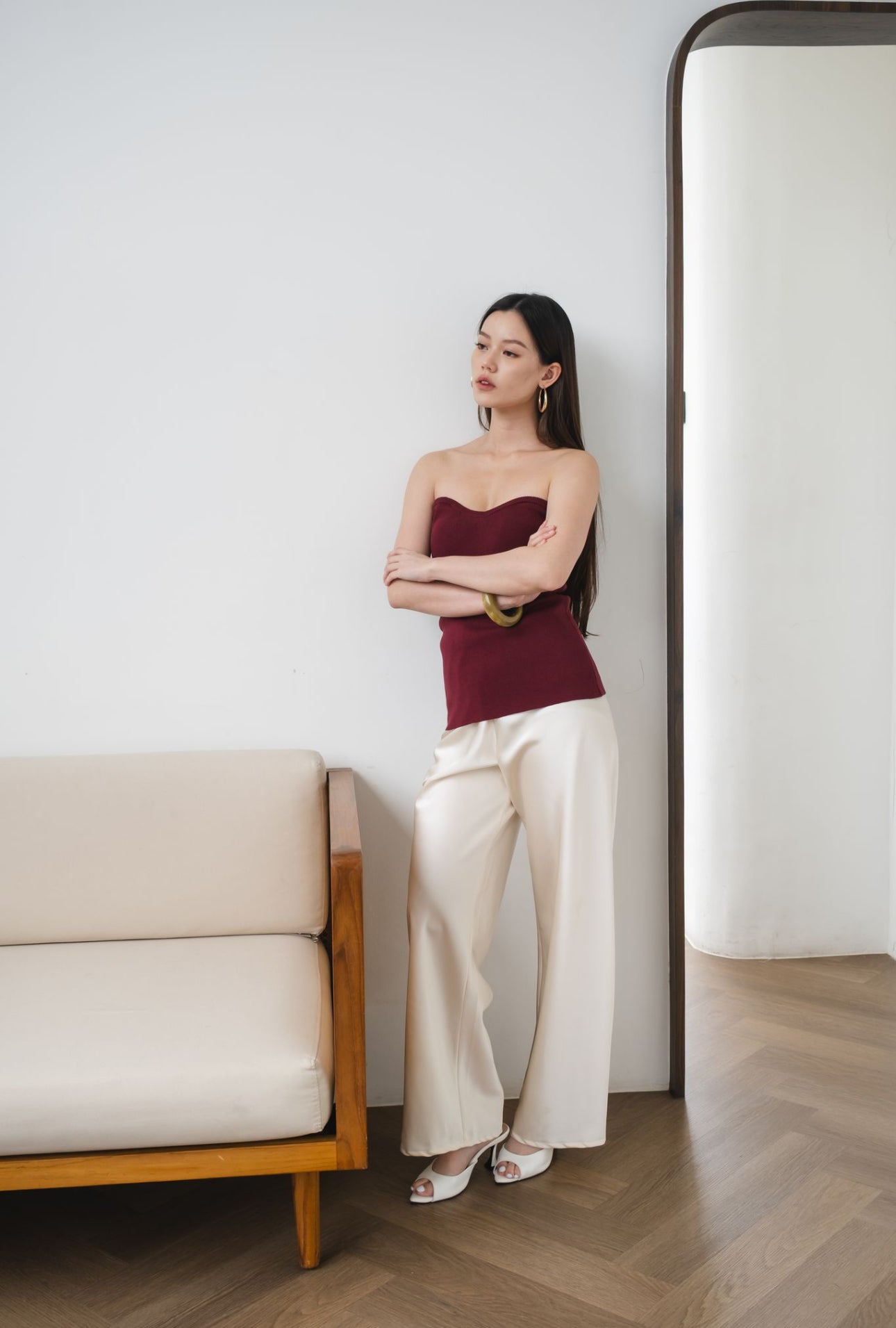 Elodie Sweetheart Top | Off White