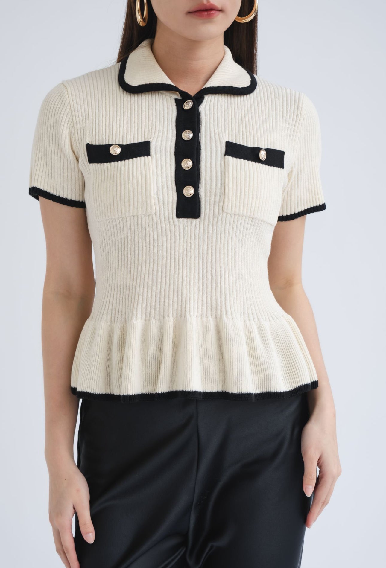 Kiki Contrast Top | White