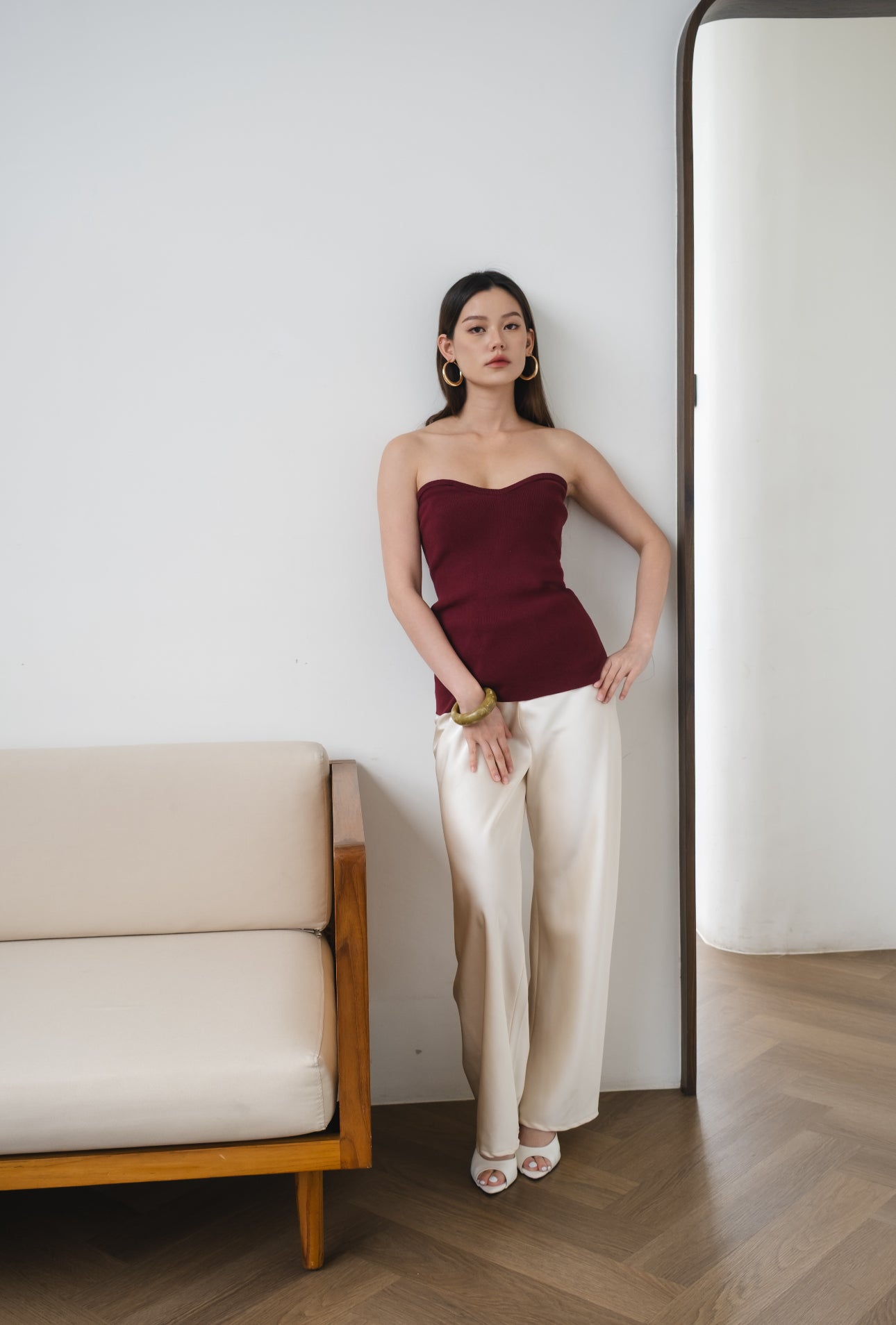 Elodie Sweetheart Top | Off White