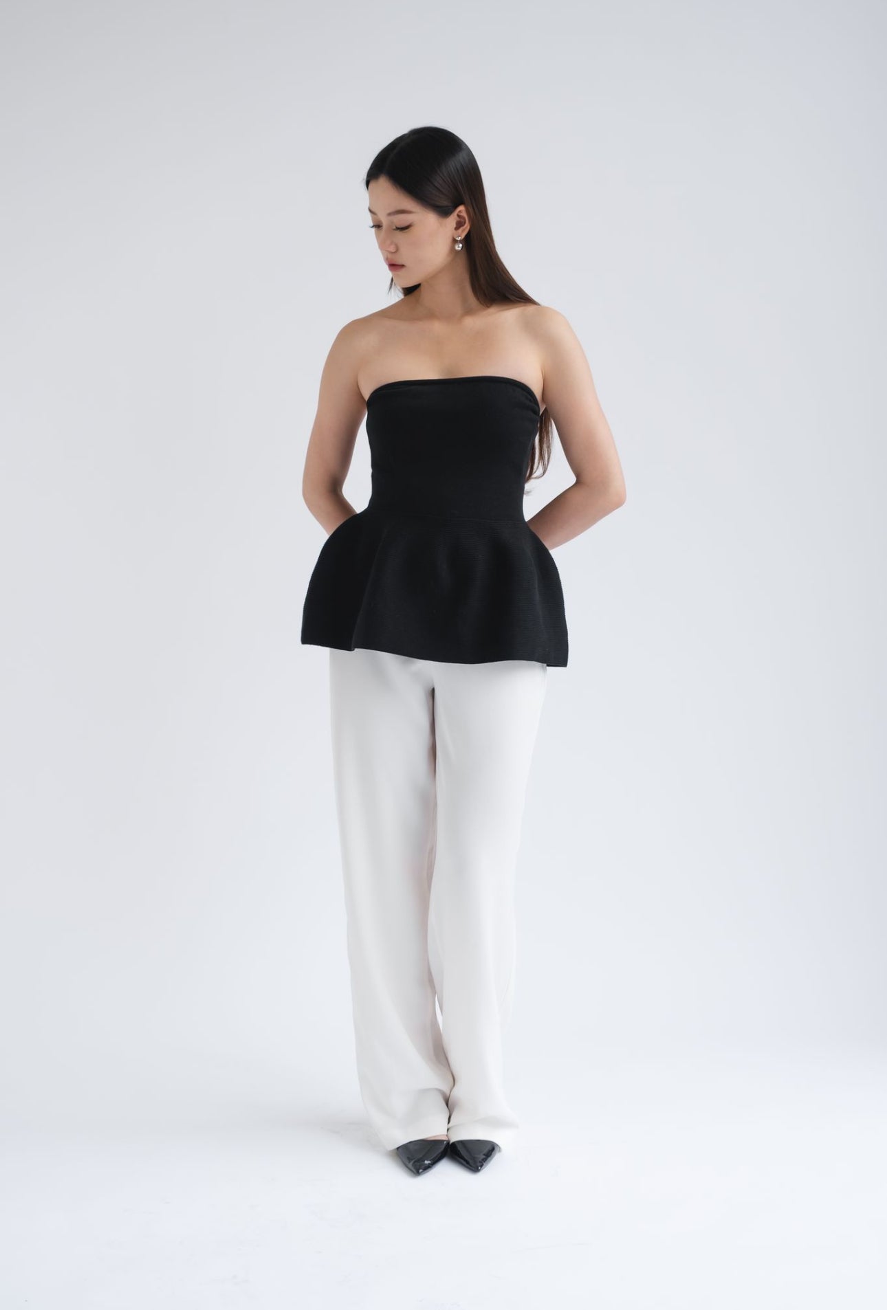 Edie Peplum Tube | Black