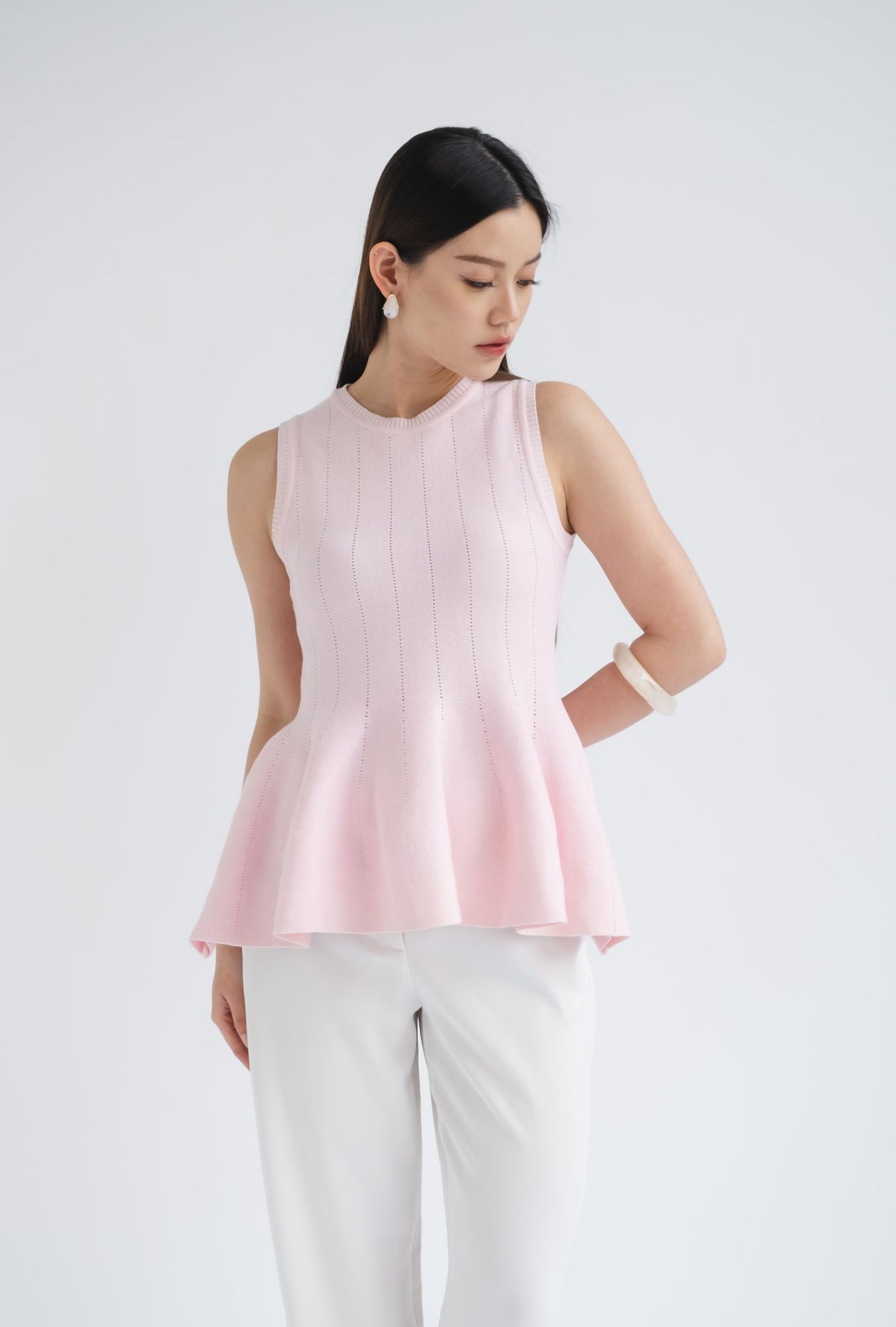Lila Sleeveless Knit Top | Pink