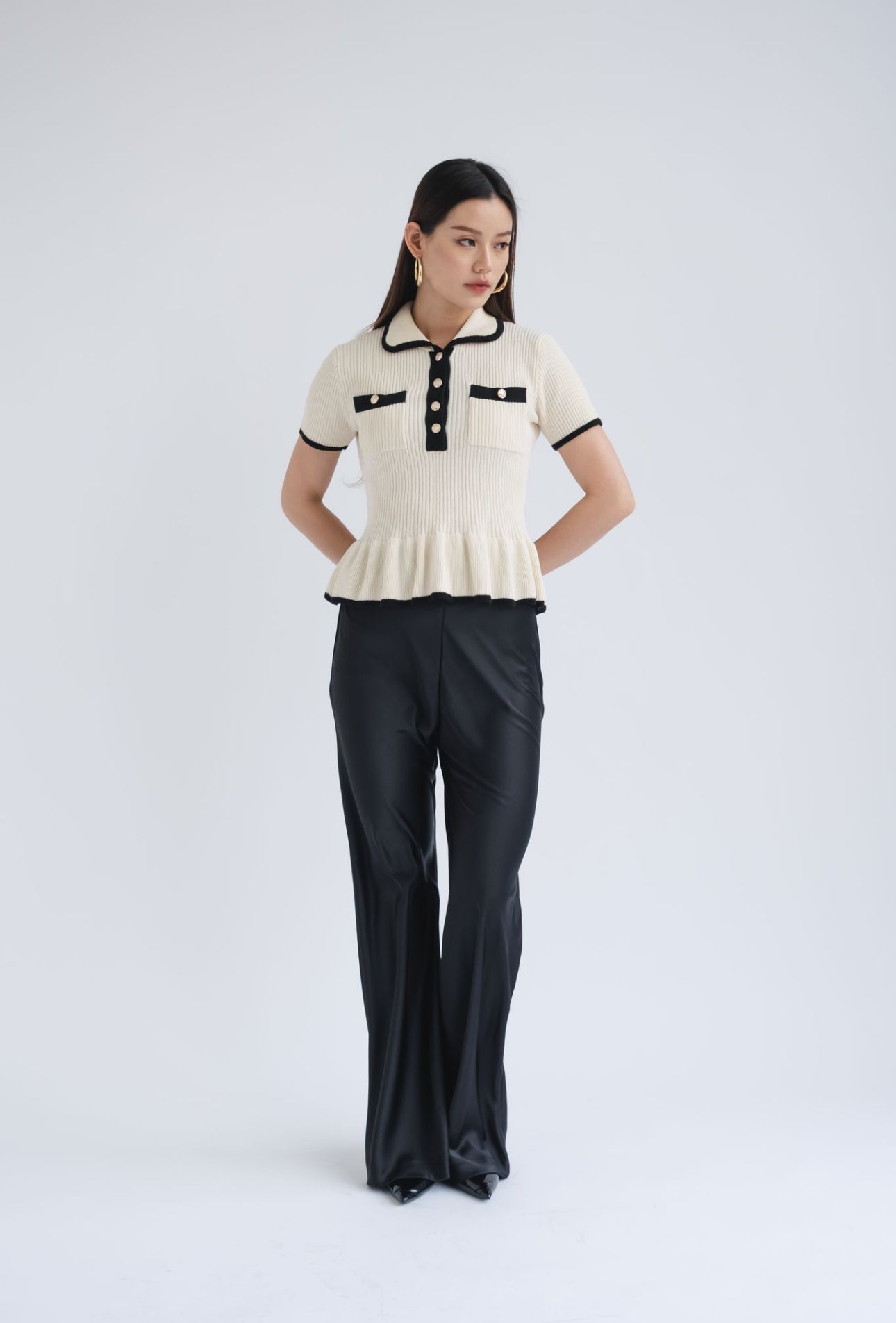 Kiki Contrast Top | White