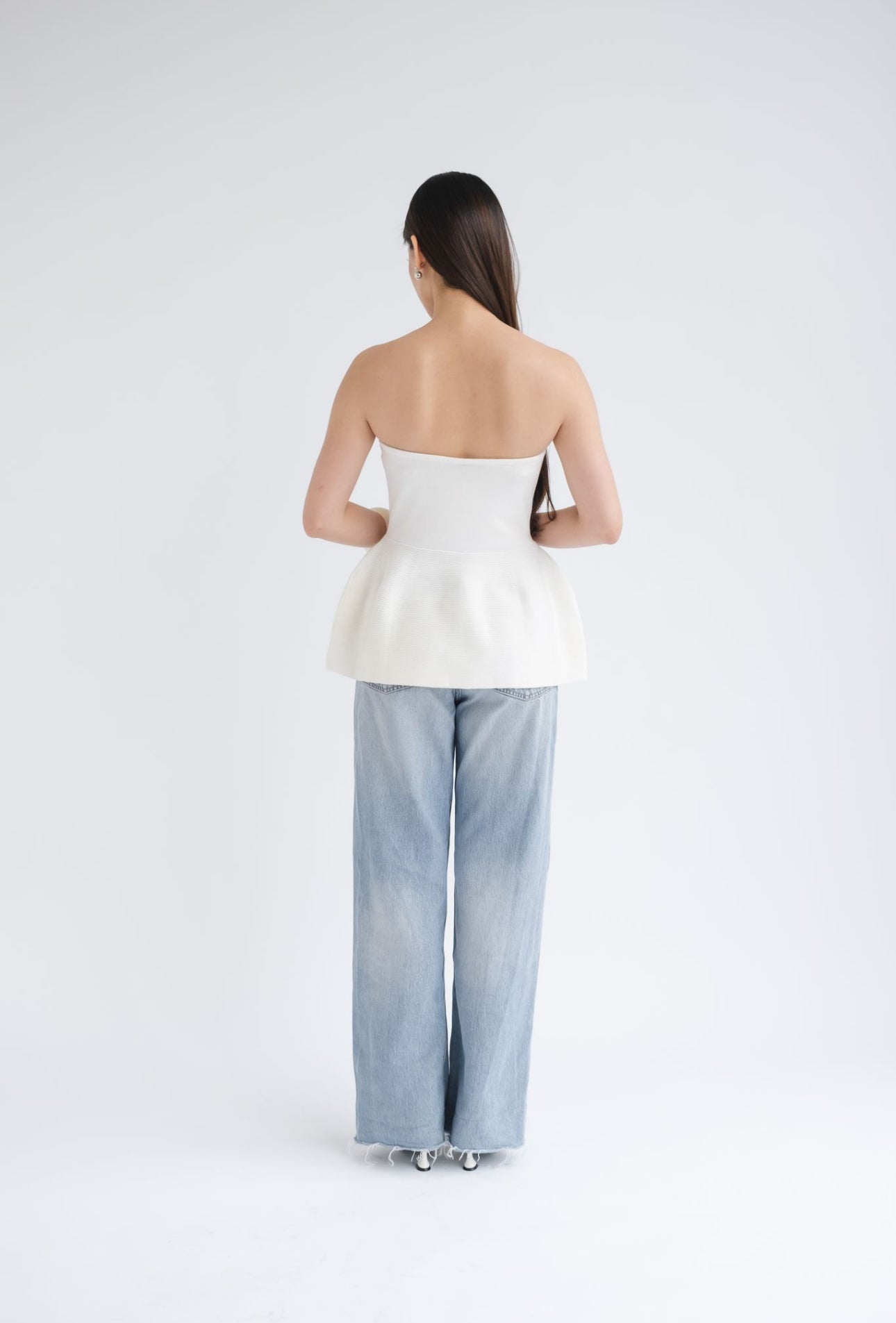 Edie Tube Peplum | White