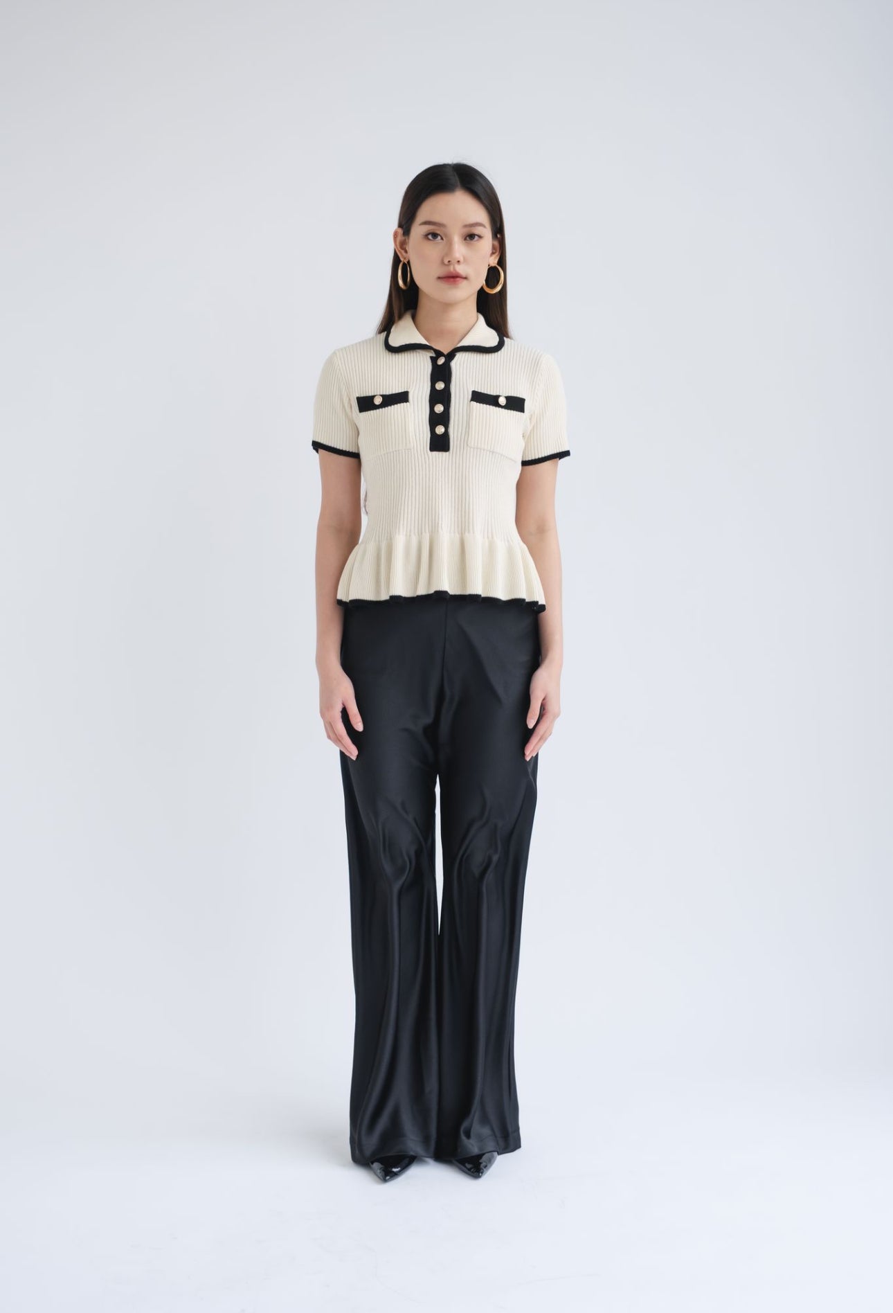 Kiki Contrast Top | White