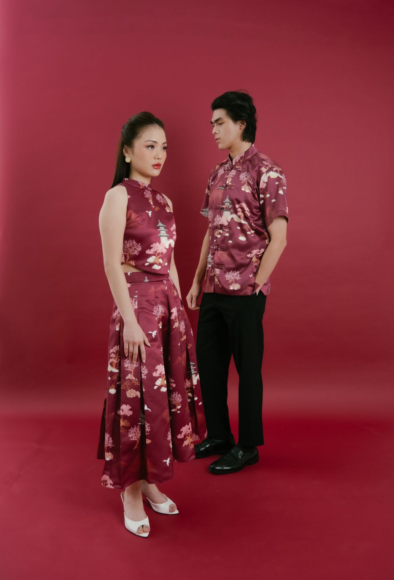Ming Shirt (Man’s Top) | Maroon Forest