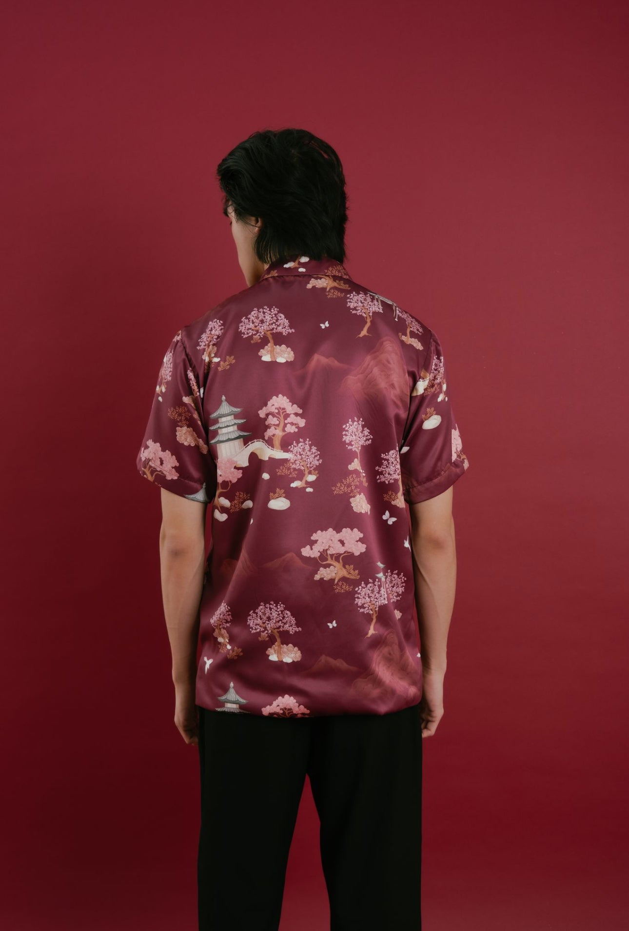 Ming Shirt (Man’s Top) | Maroon Forest