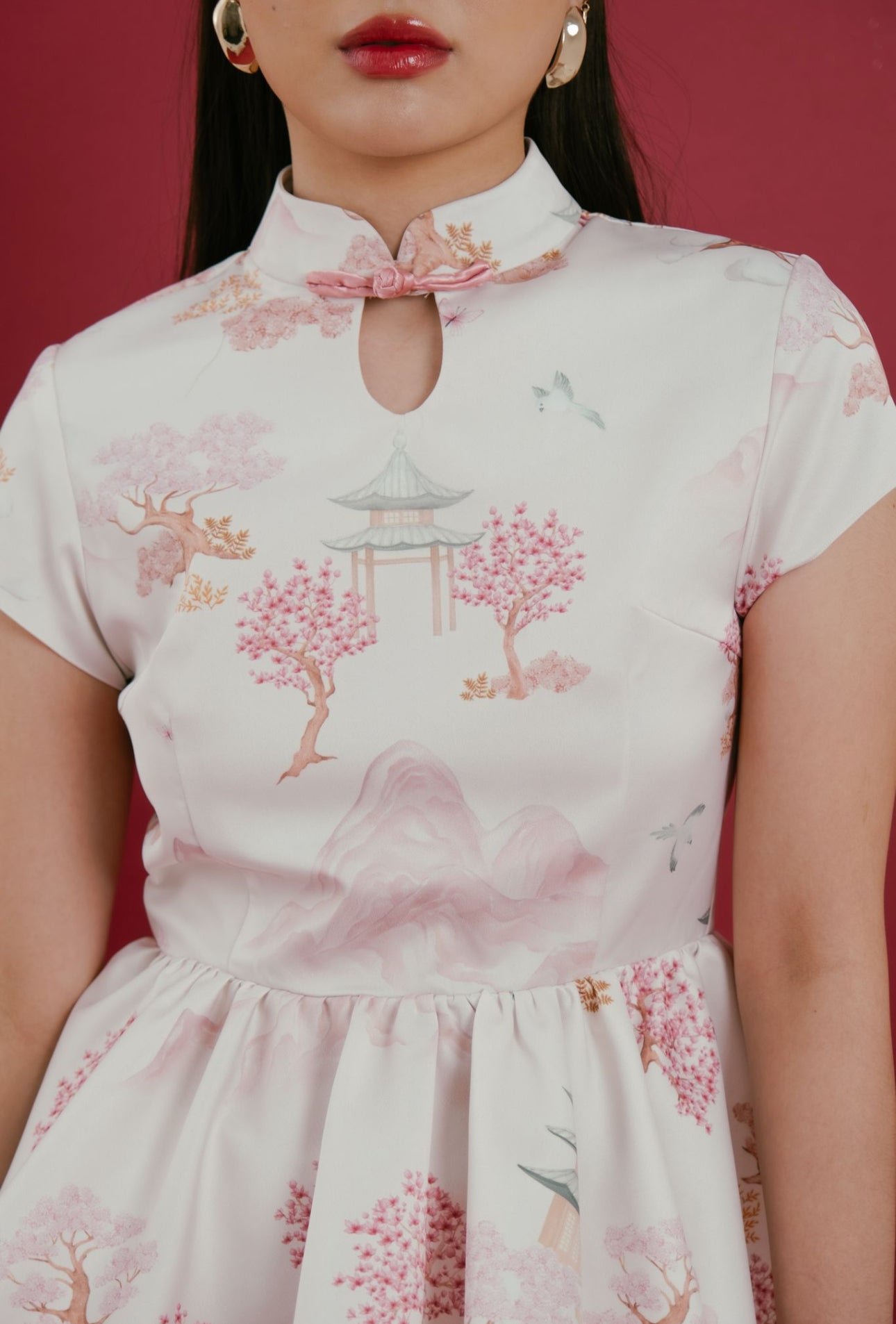 Ai Peplum Top | Pink Forest