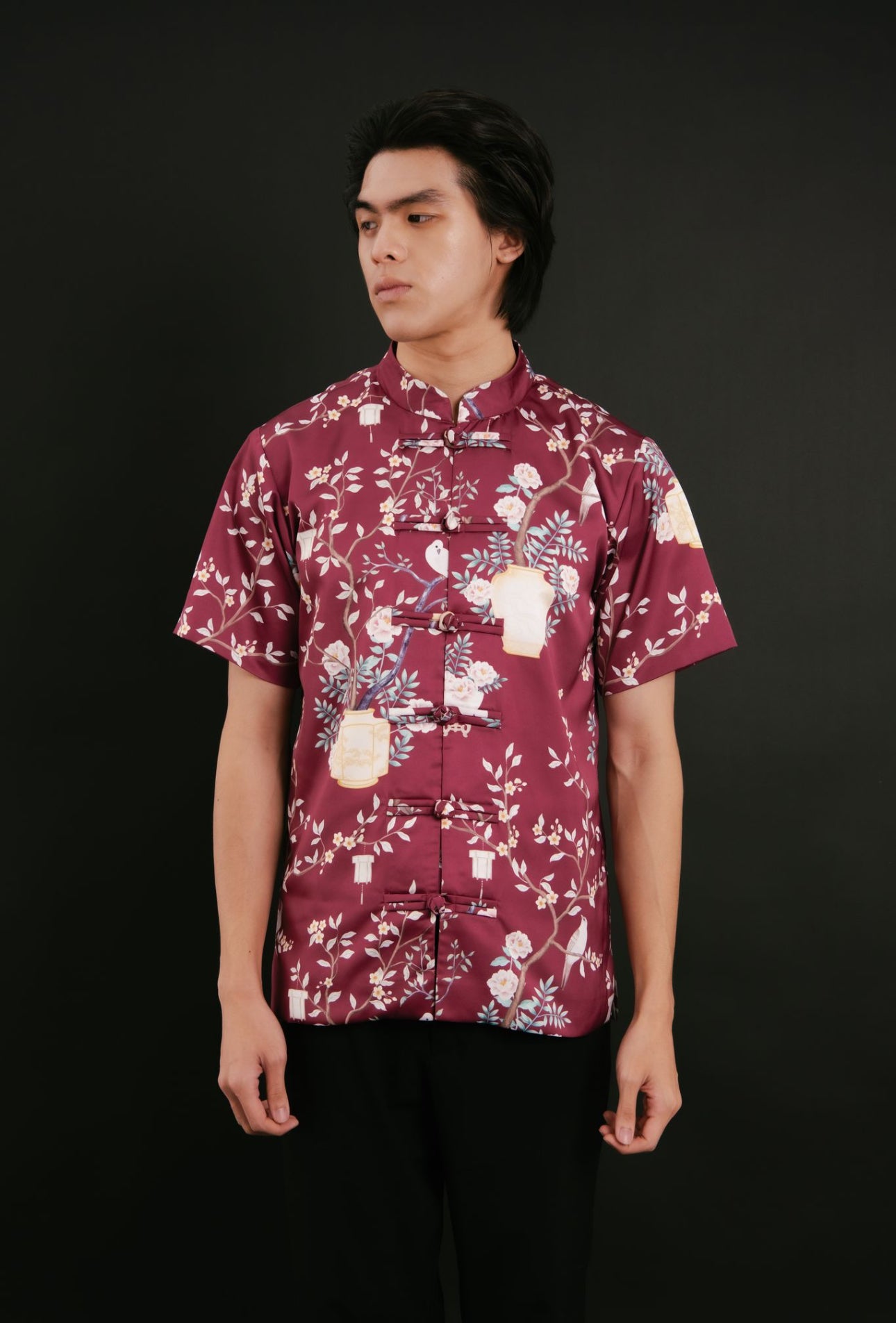 Ming Shirt (Man’s Top) | Maroon Garden