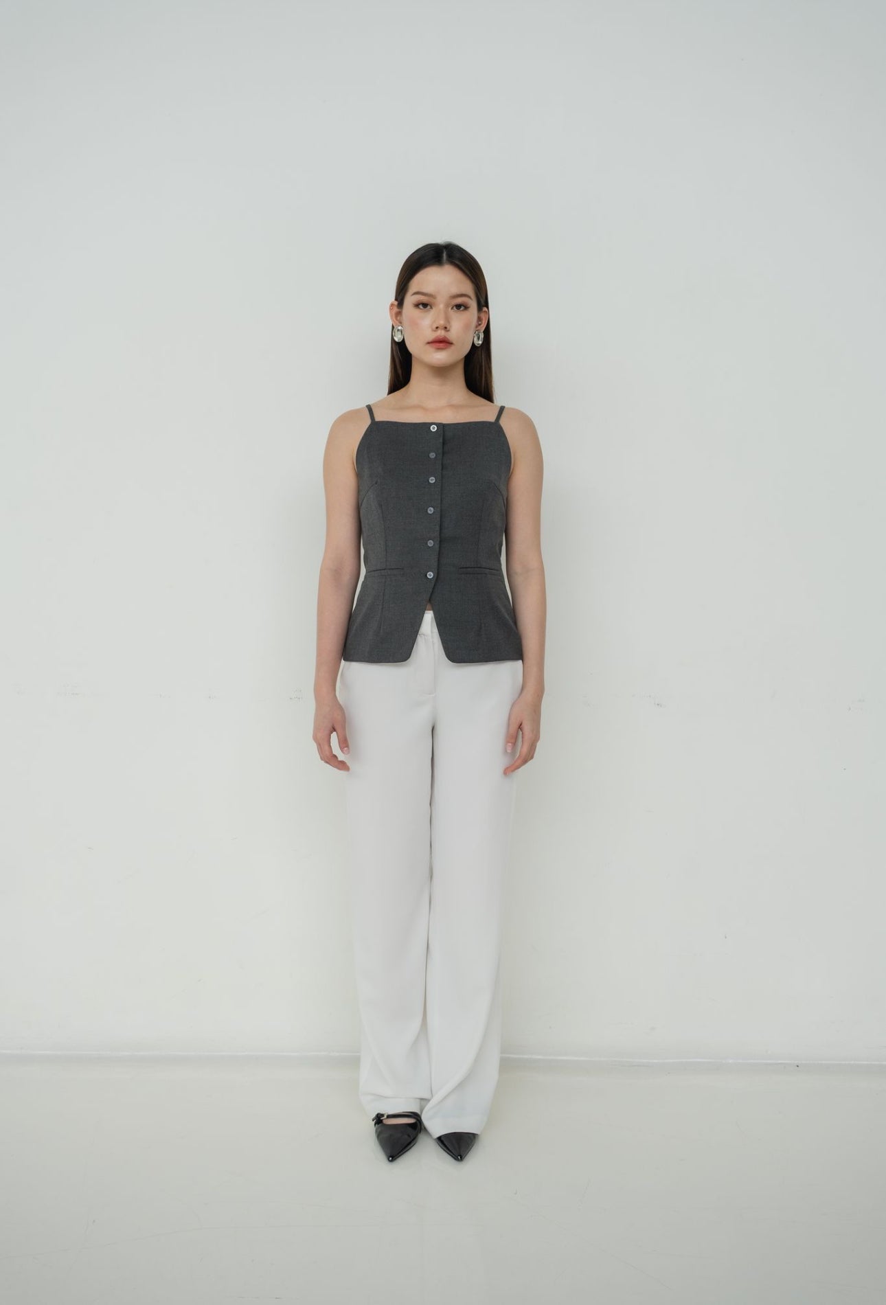 Jeanne Boatneck Tank | Grey