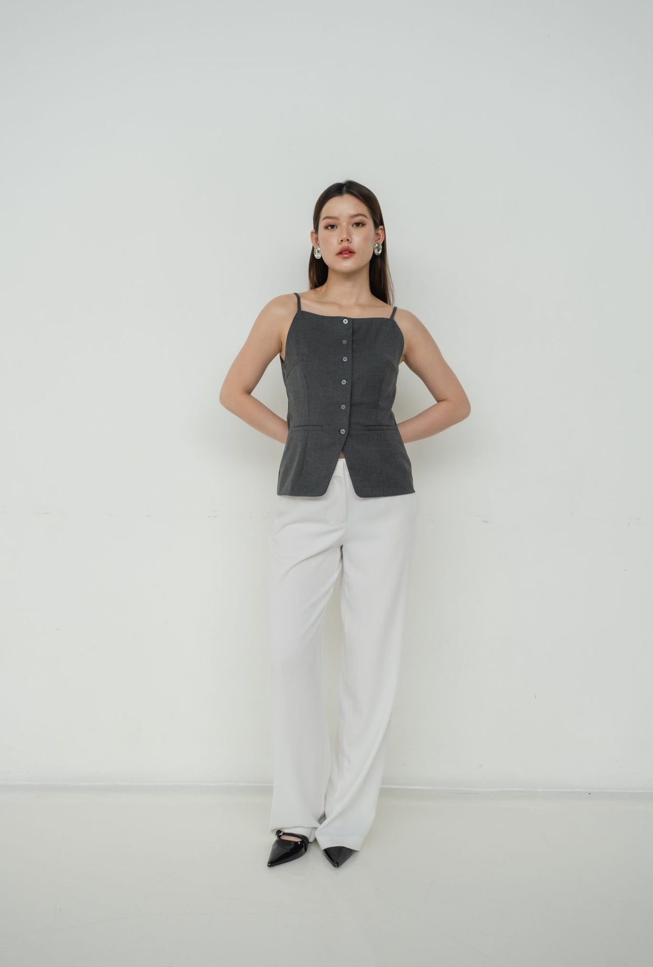 Jeanne Boatneck Tank | Grey