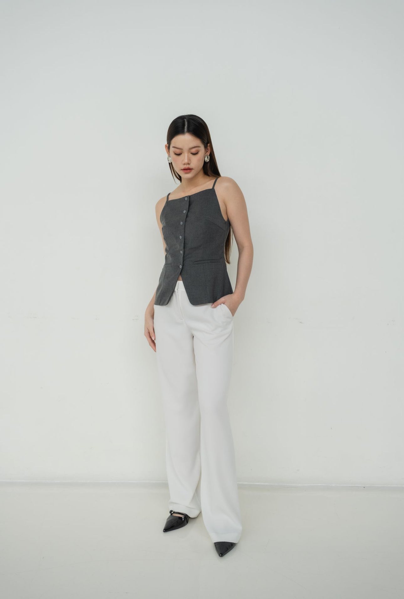Jeanne Boatneck Tank | Grey