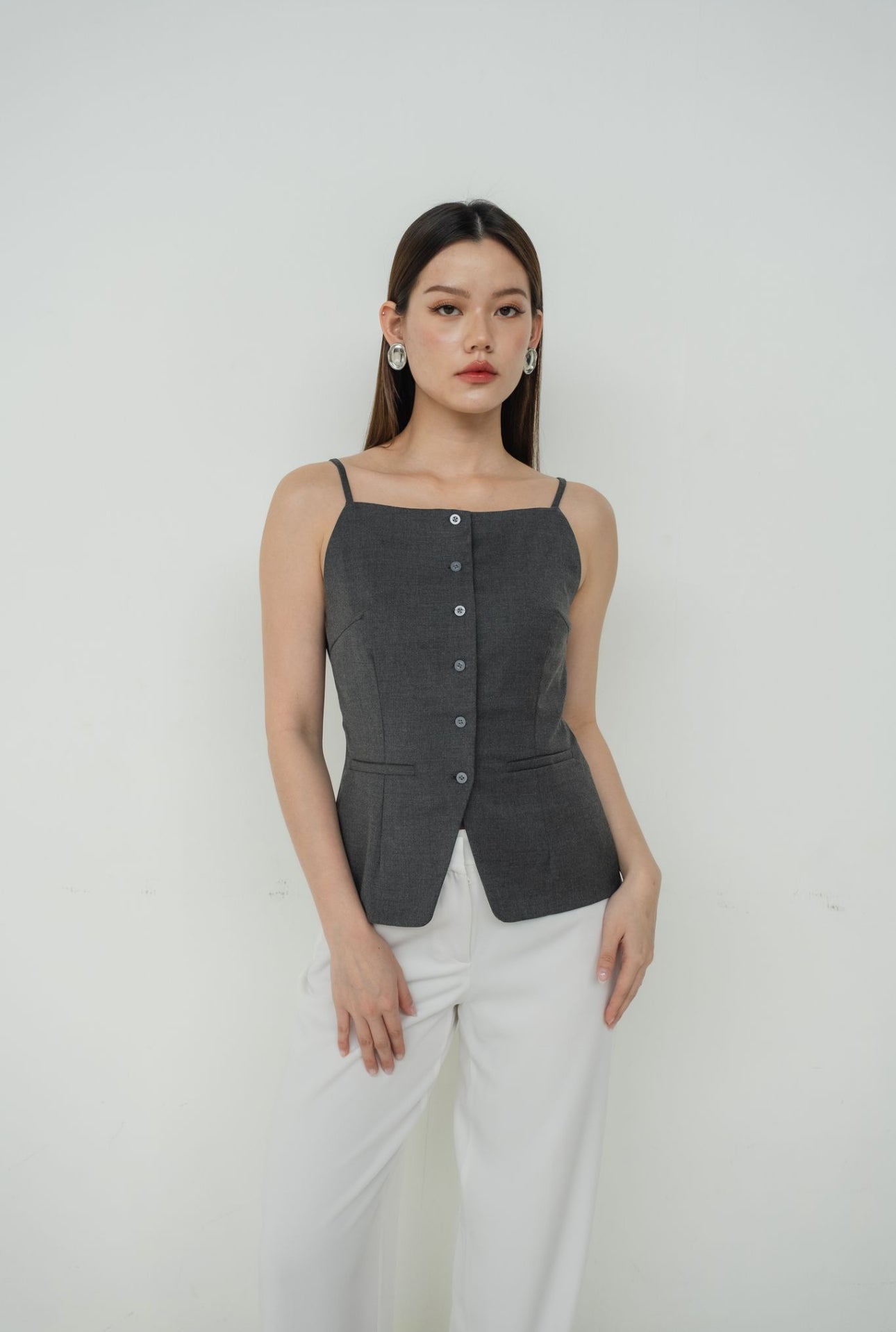 Jeanne Boatneck Tank | Grey