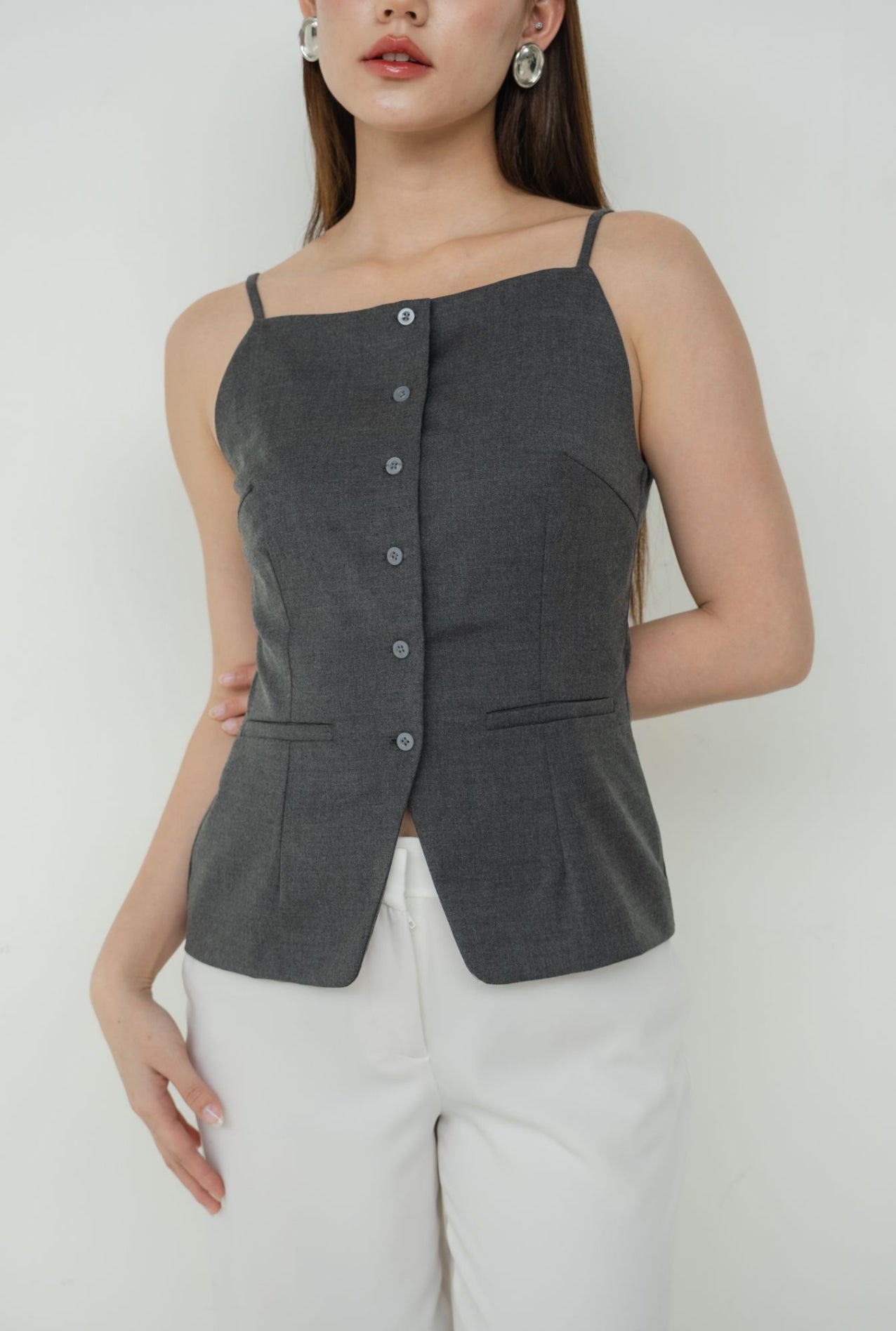 Jeanne Boatneck Tank | Grey