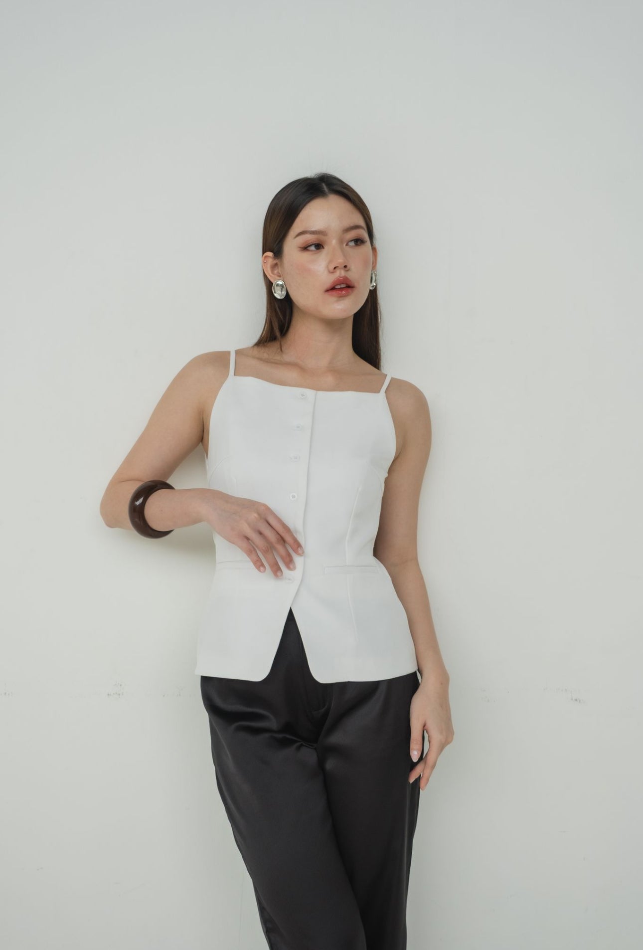 Jeanne Boatneck Tank | White