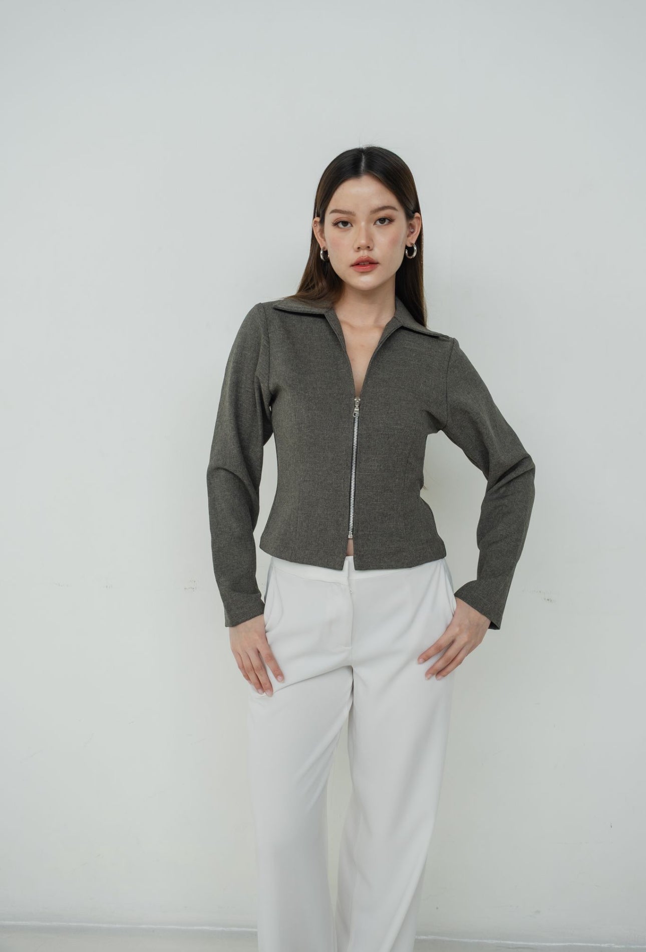 Zora Fitted Blazer | Grey