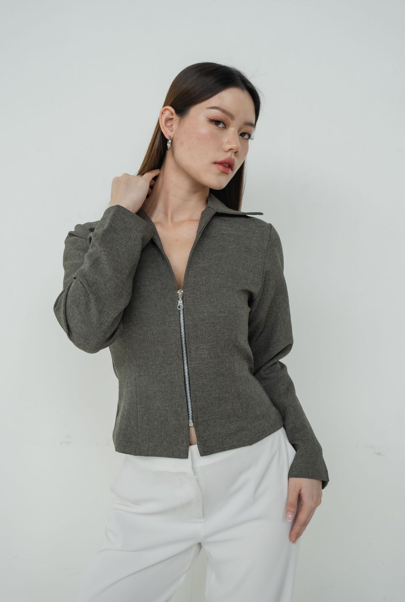 Zora Fitted Blazer | Grey