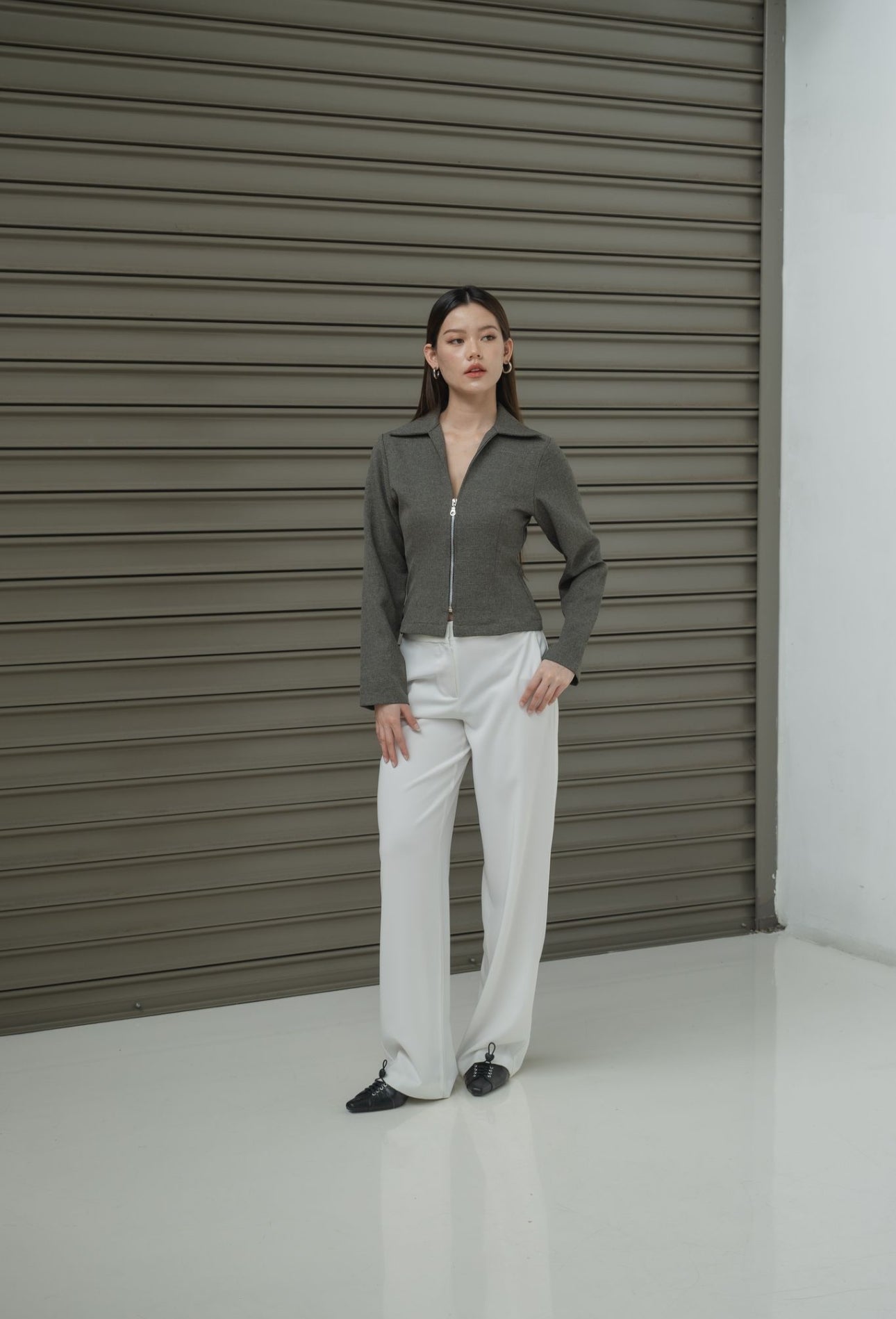 Zora Fitted Blazer | Grey