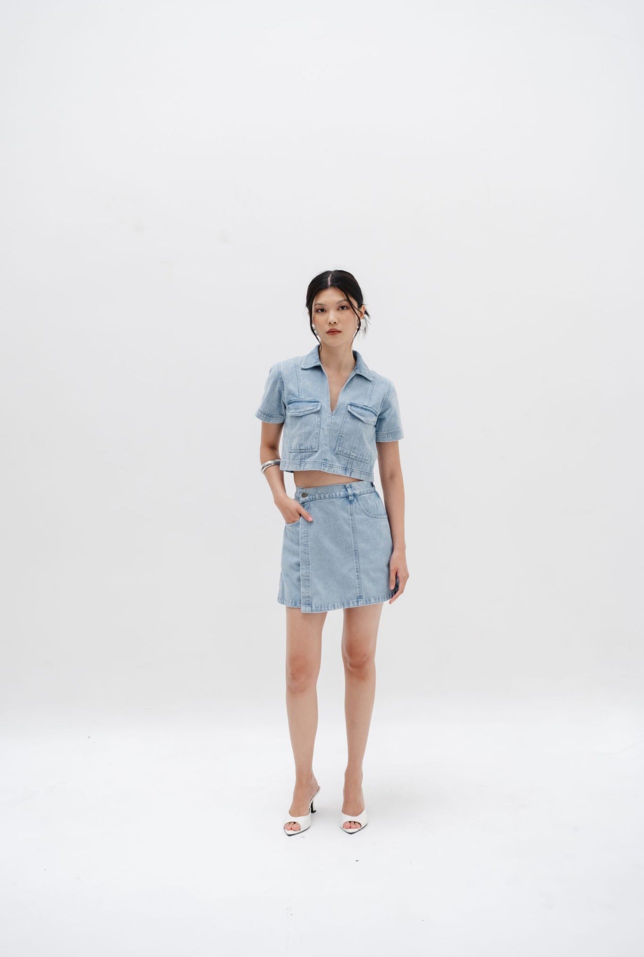 Poppy Skort | Light Denim