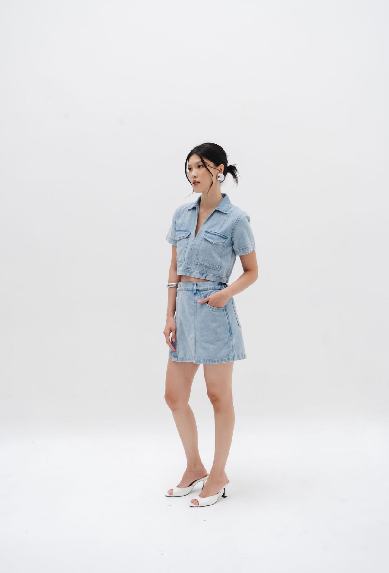 Poppy Skort | Light Denim