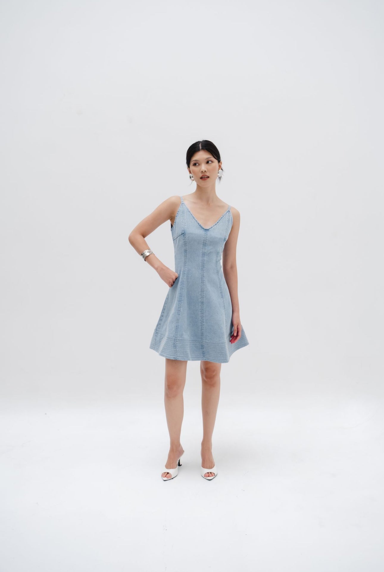 Ayla Dress | Light Blue Denim