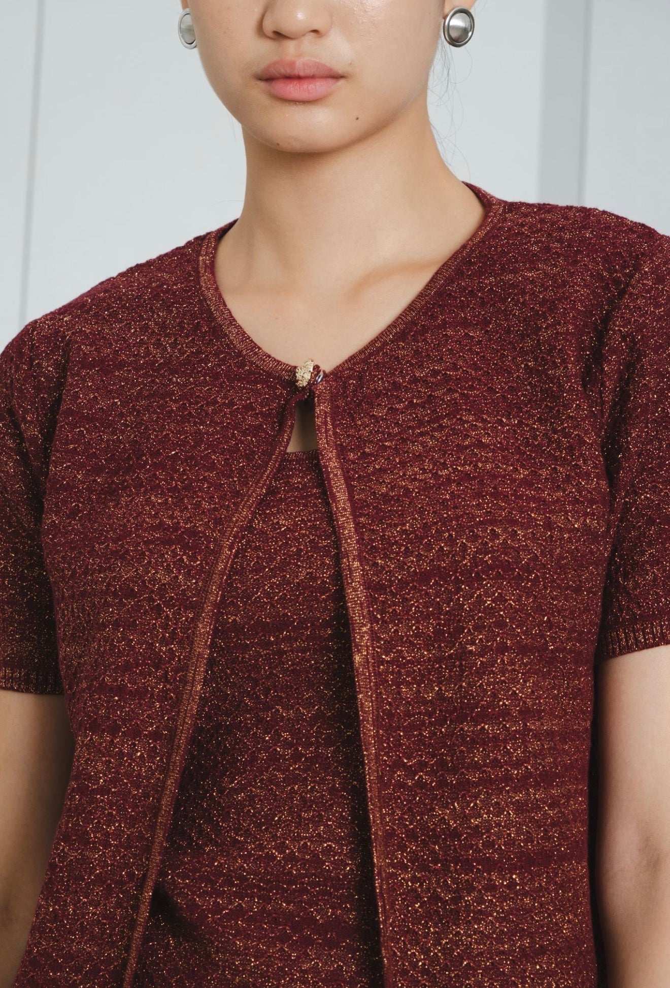Lustre Knit Glitter Set | Maroon
