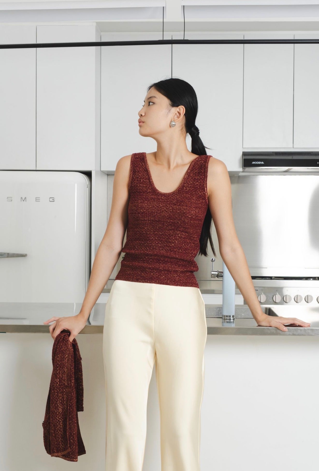 Lustre Knit Glitter Set | Maroon