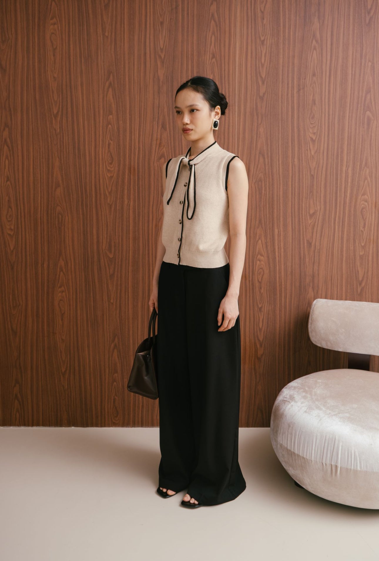 Commuter Sleeveless Knit Top | Cream