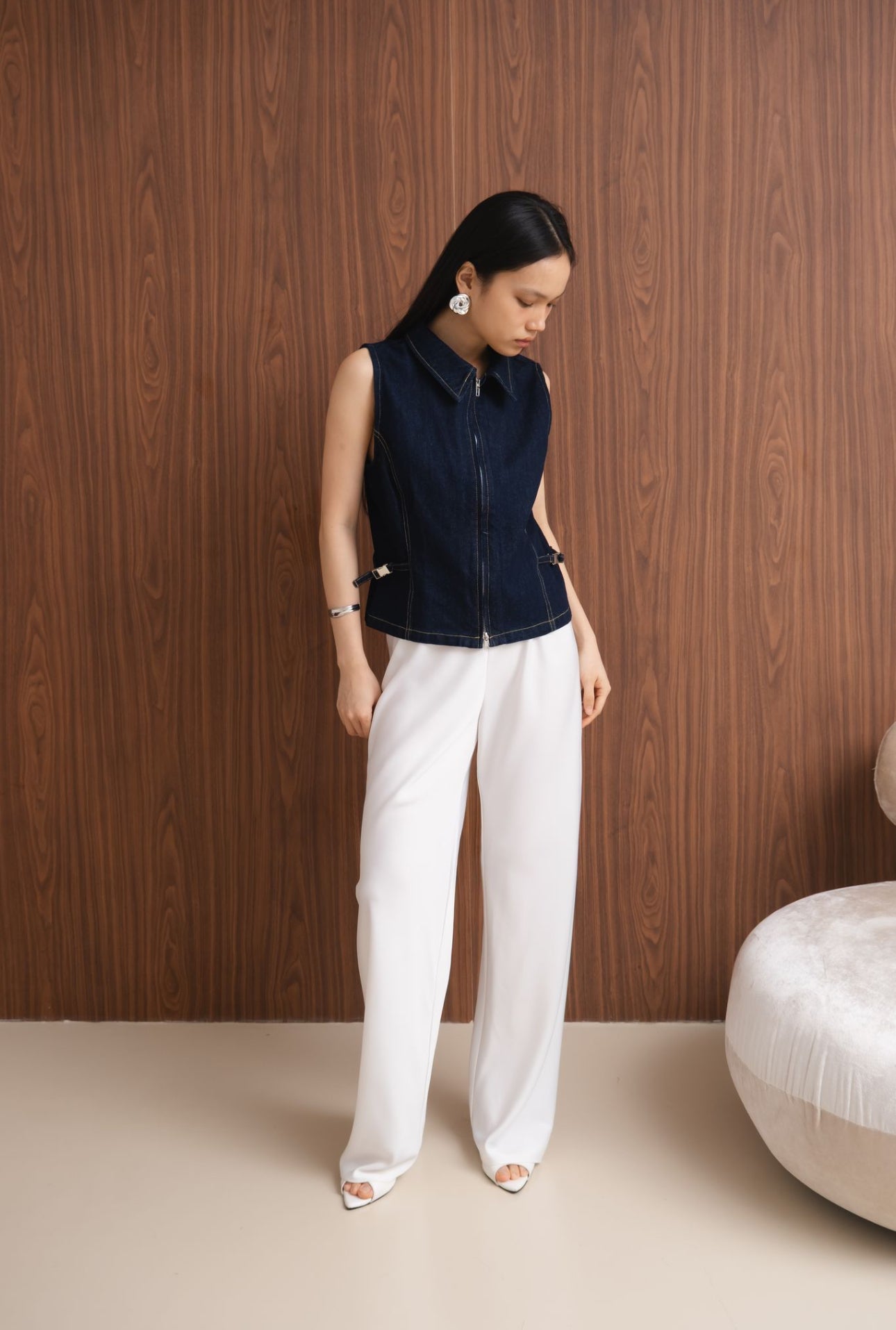 Hustle Denim Top | Dark Blue