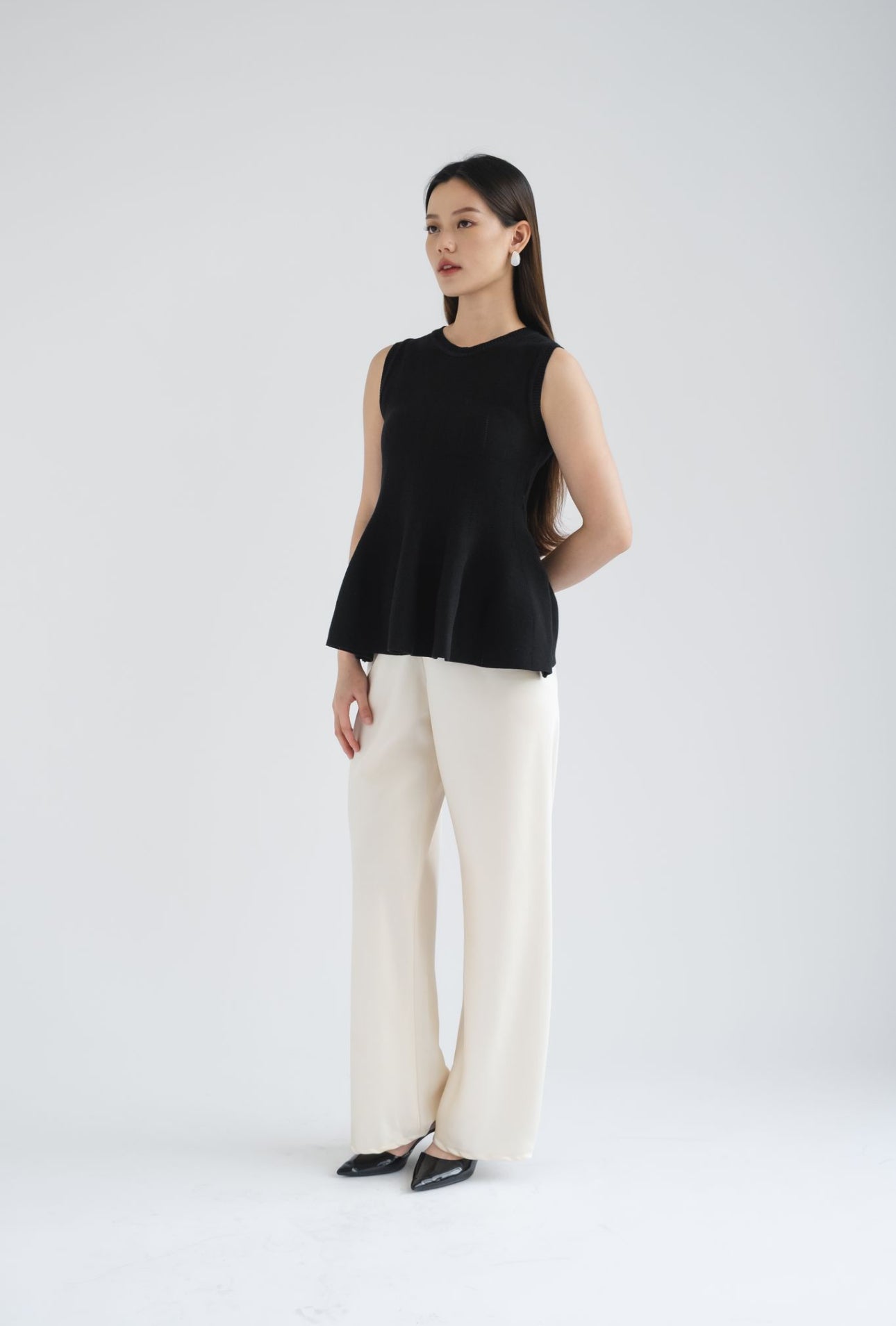 Lila Sleeveless Knit Top | Black